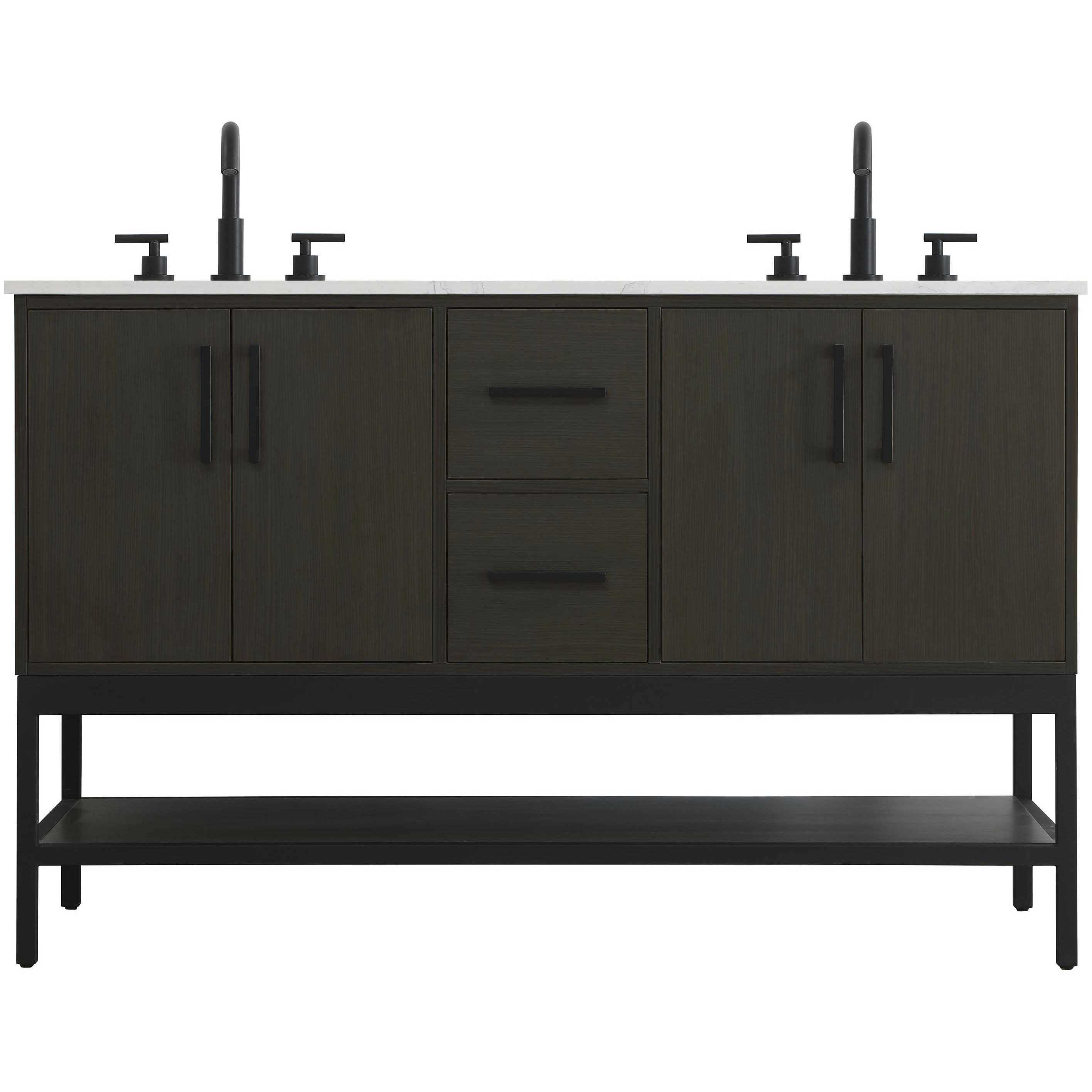 Lennox 54 X 34 inch Mocha Brown Bathroom Vanity Cabinet
