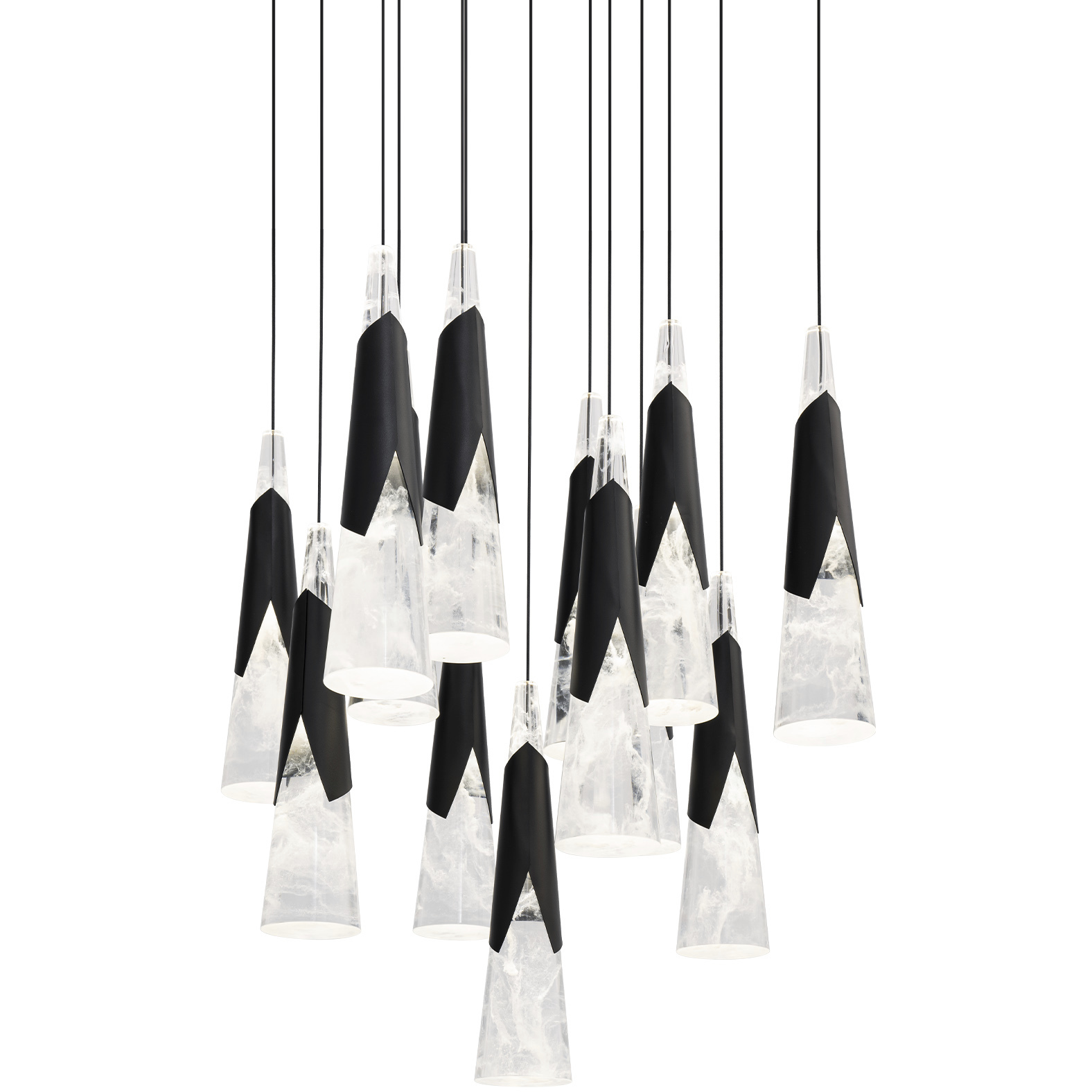 Kilt 13 Light 20 inch Black Multi-Light Pendant Ceiling Light