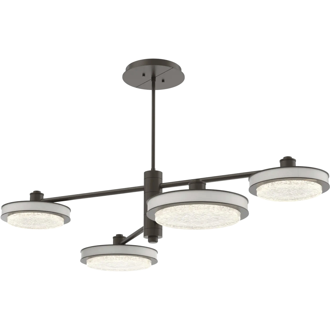 Iris LED 49 inch Flat Bronze with Salt White Mobile Chandelier Ceiling Light