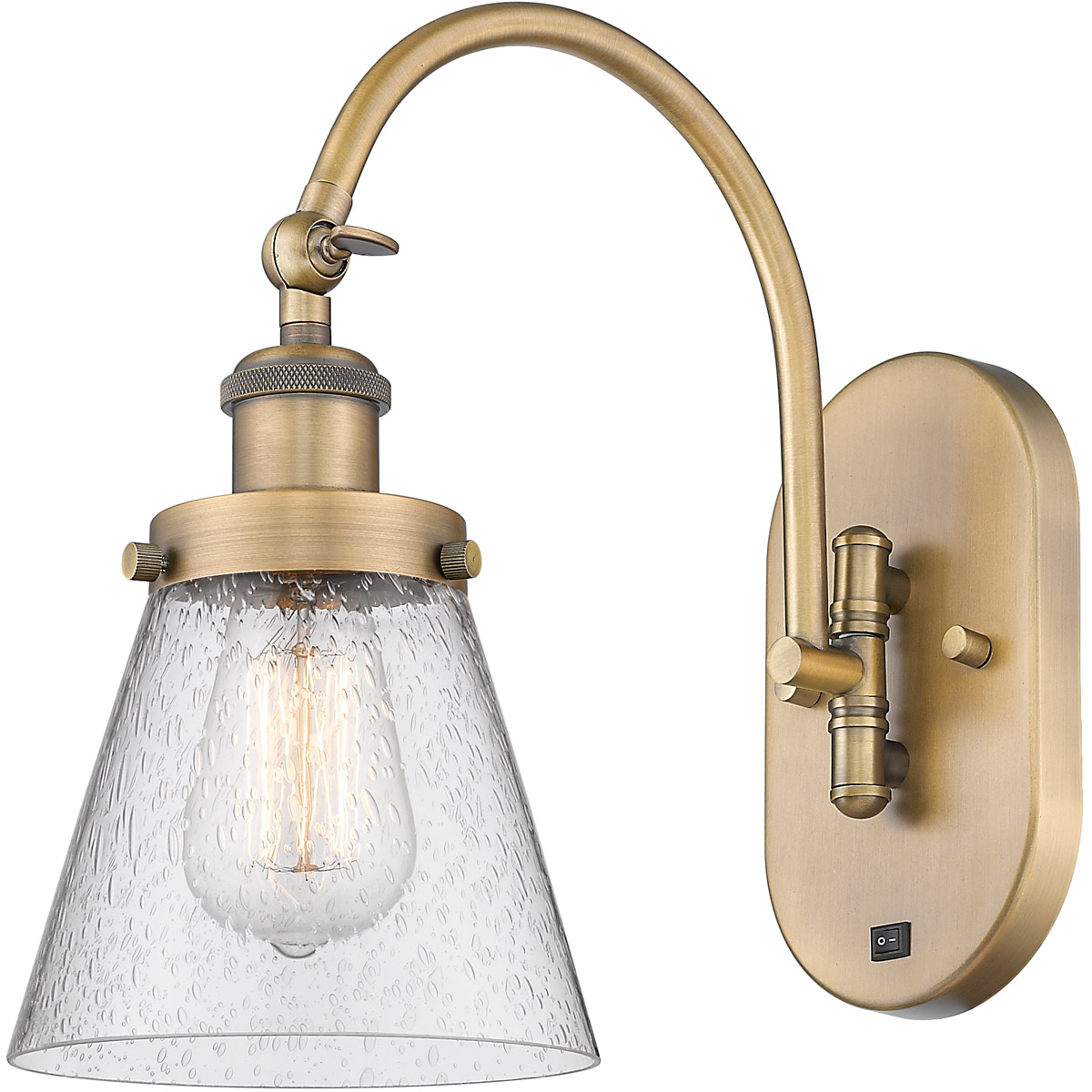 Franklin Restoration Cone 1 Light 6 inch Brushed Brass Sconce Wall Light
