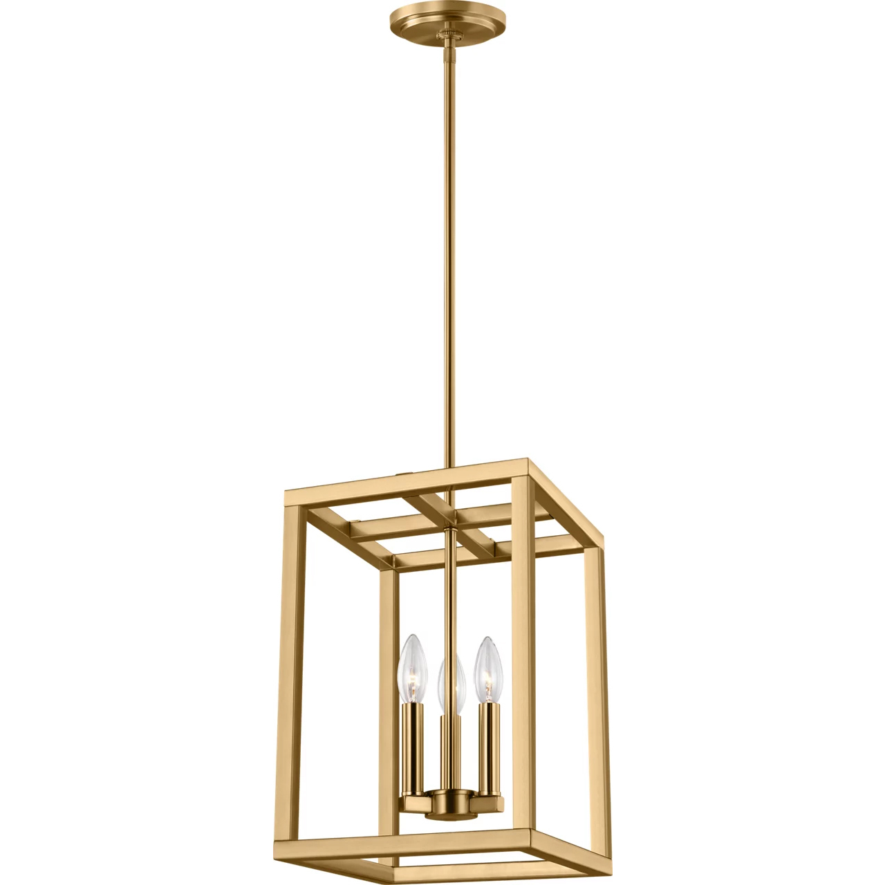 Moffet Street LED 10.5 inch Satin Brass Foyer Pendant Ceiling Light, Small
