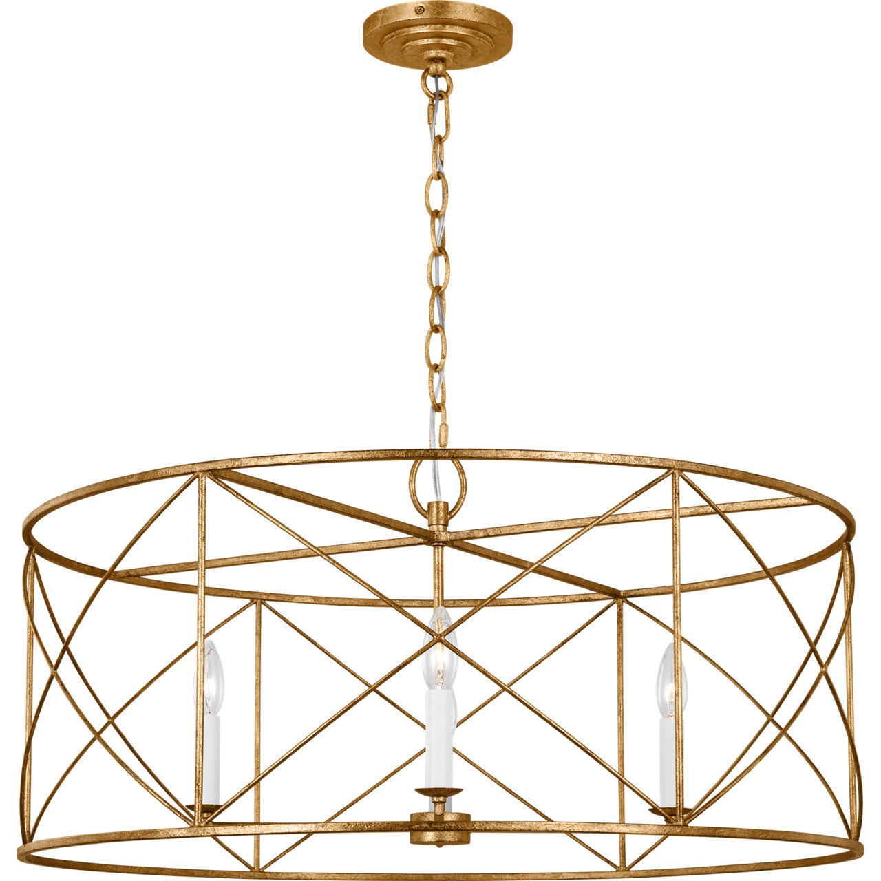 C&M by Chapman & Myers Beatrix 4 Light 30 inch Antique Gild Chandelier Ceiling Light