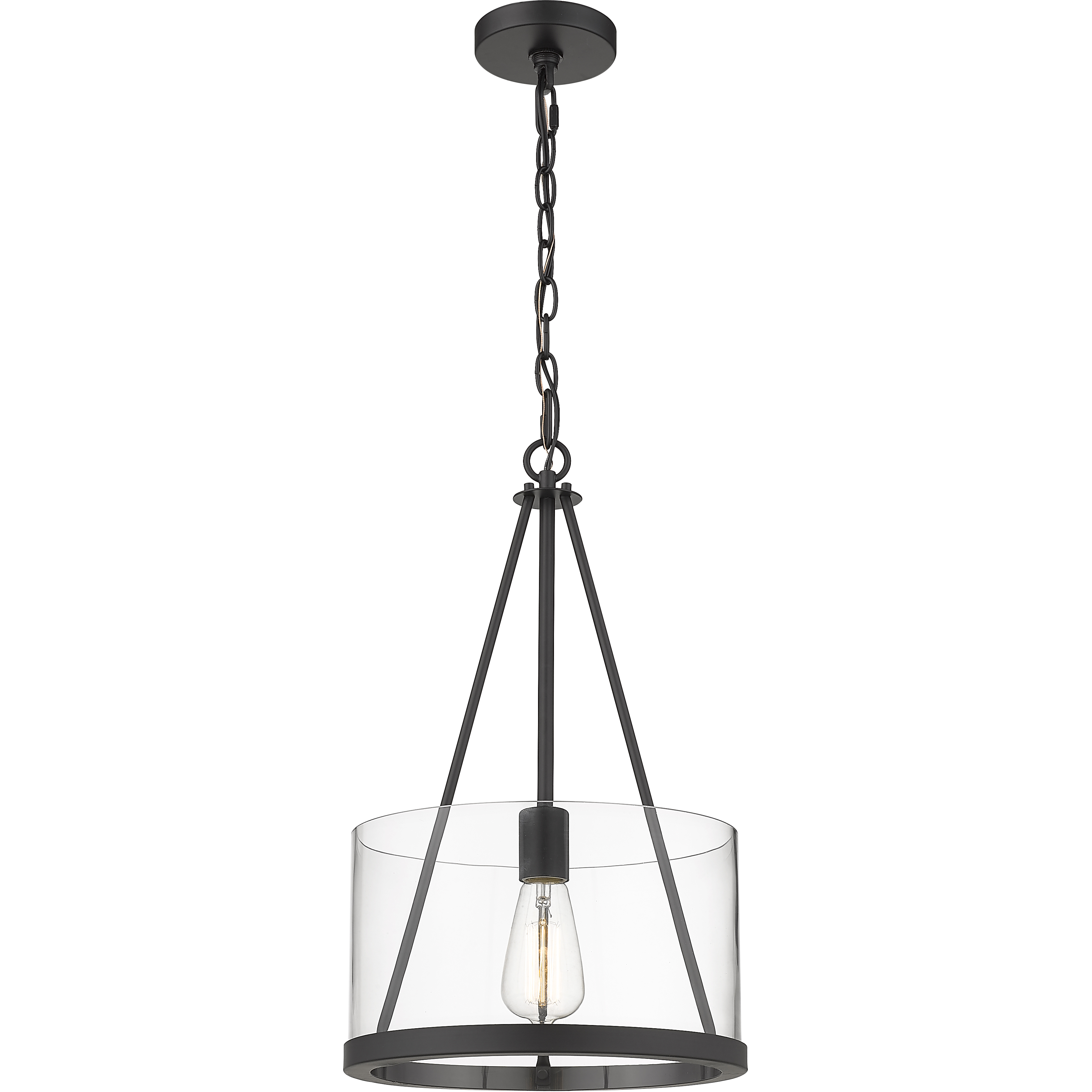 Marissa LED 12 inch Matte Black Mini Pendant Ceiling Light in Clear Glass