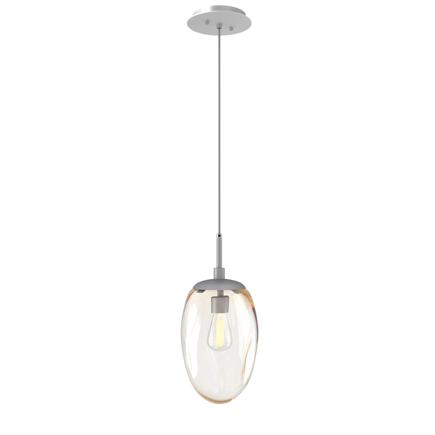 Meteo Incandescent 1 Light 9 inch Classic Silver Pendant Ceiling Light in Amber