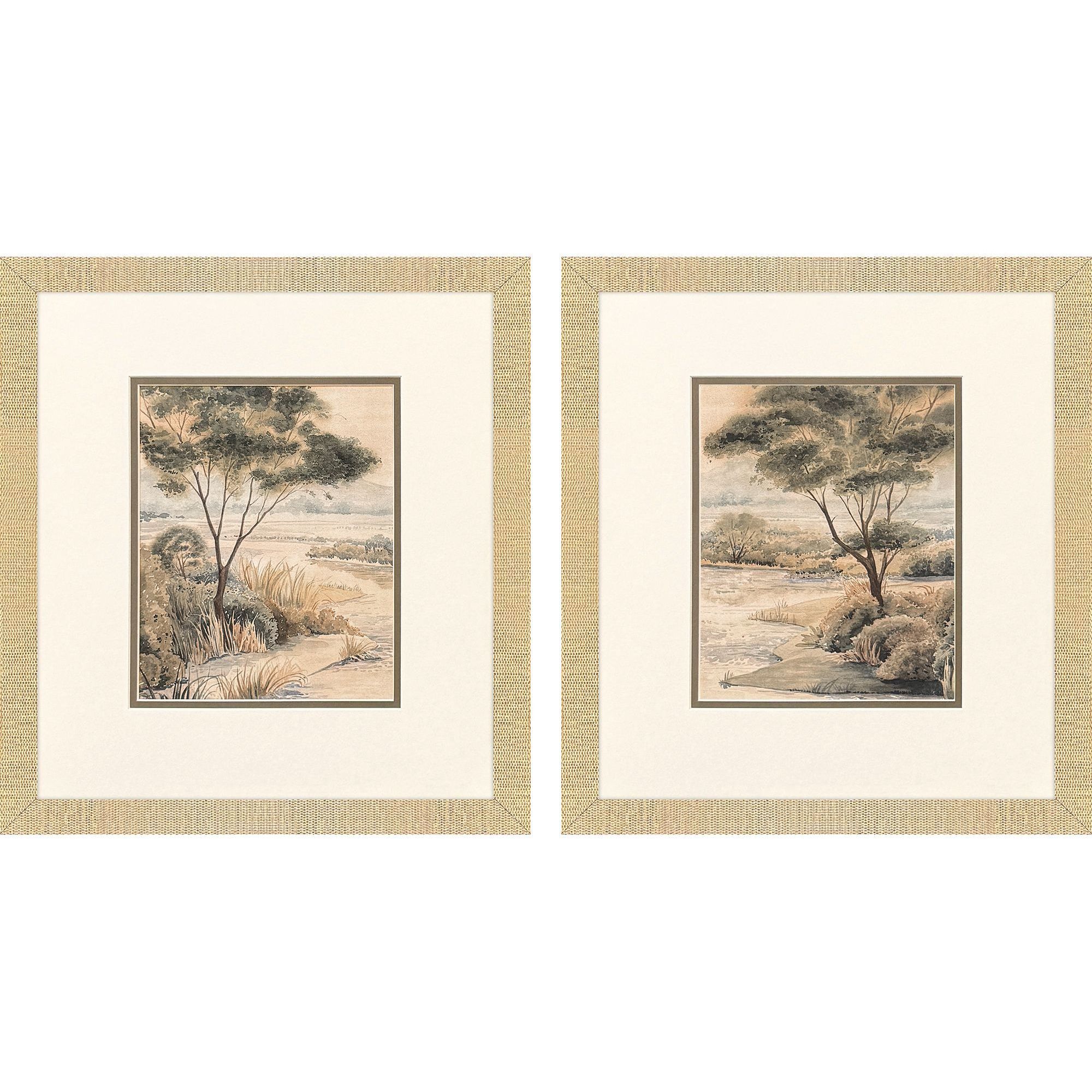 Propac Green and Beige and Neutral and Brown Framed Art, Propac