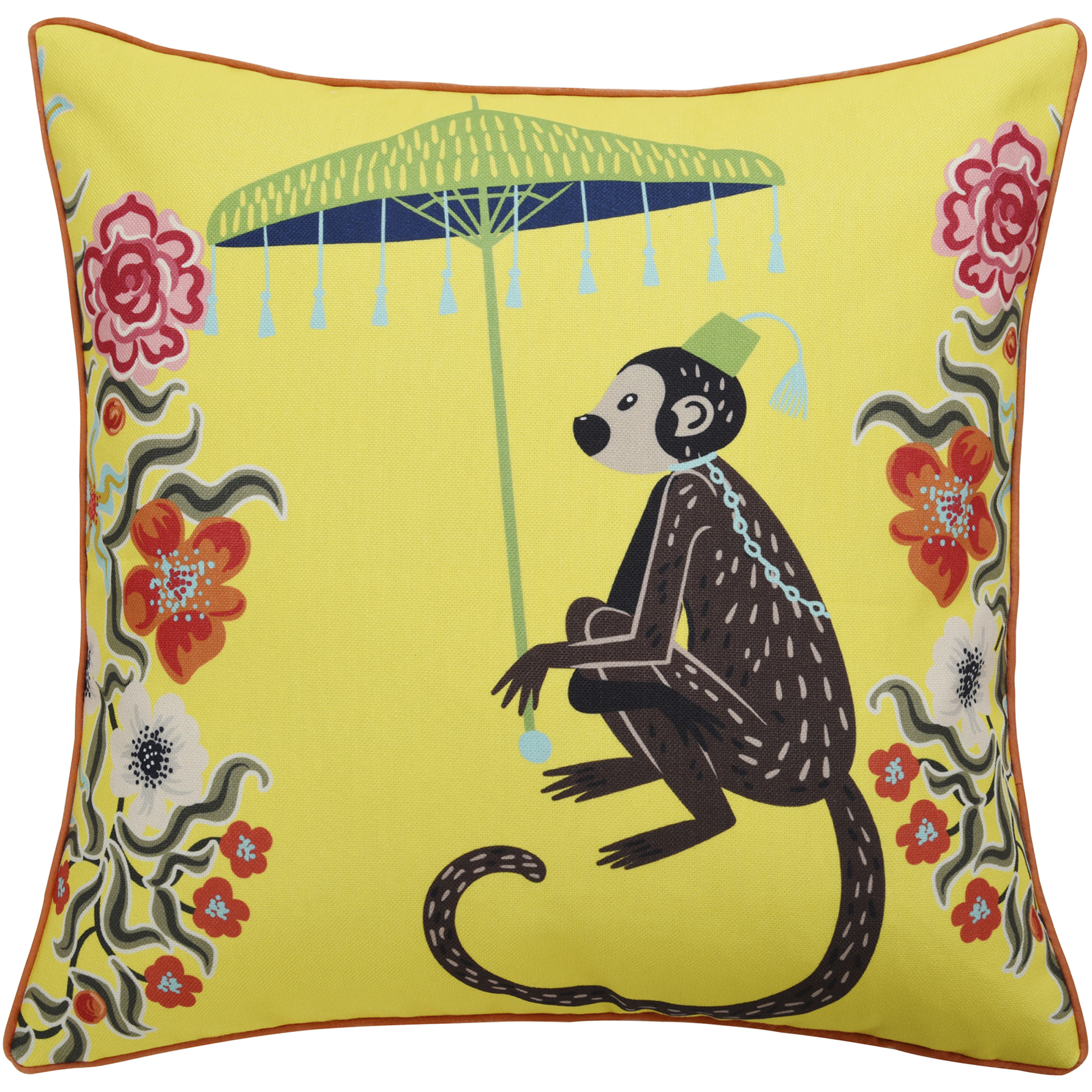 Maharaja Monkey 24 X 6 inch Yellow Pillow