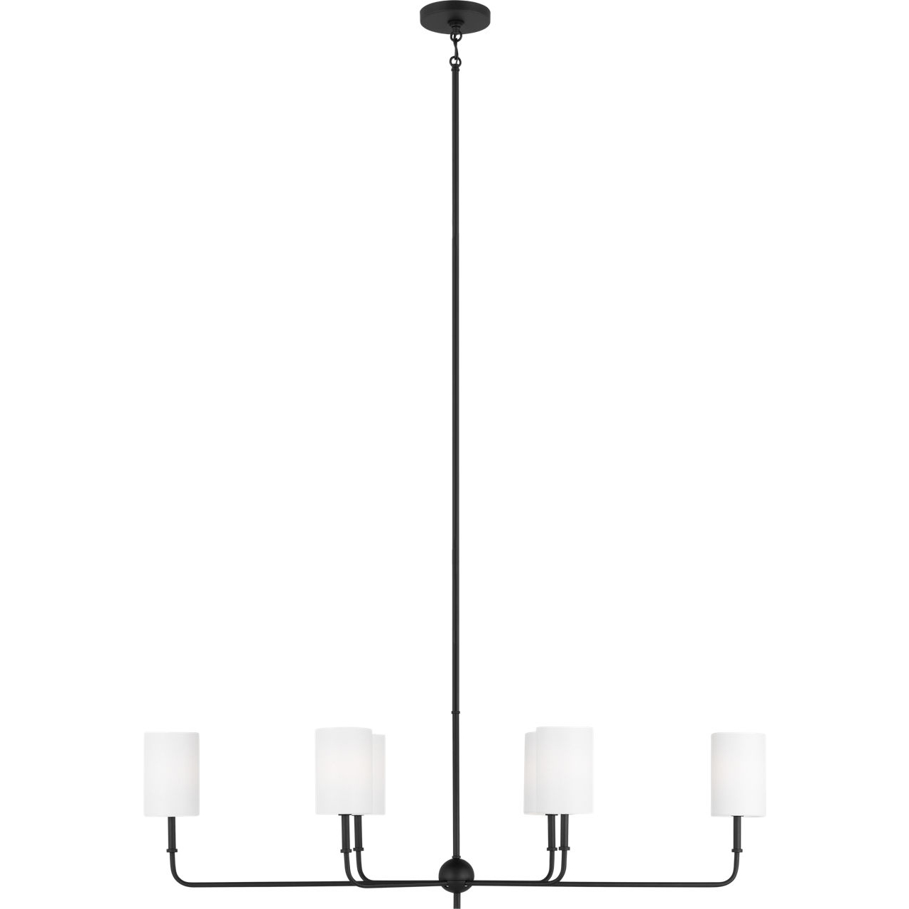 Foxdale 6 Light 44 inch Midnight Black Linear Chandelier Ceiling Light