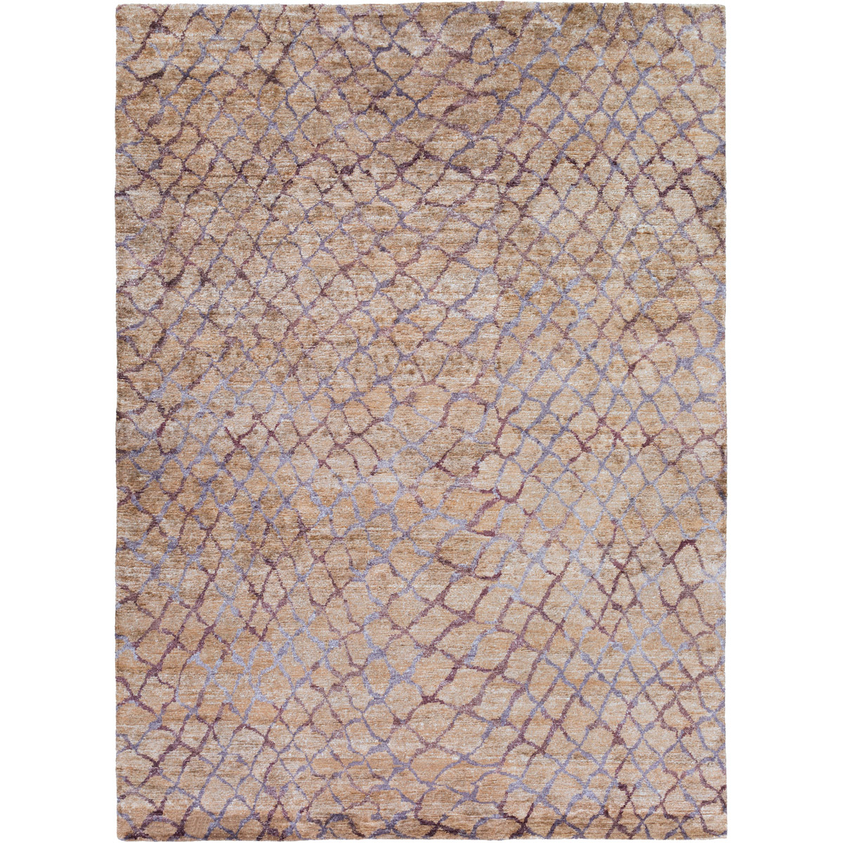 Platinum 132 X 96 inch Eggplant, Medium Gray, Tan, Mauve Rug
