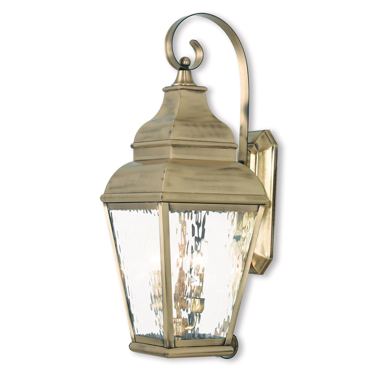 Exeter 3 Light 28 inch Antique Brass Outdoor Wall Lantern