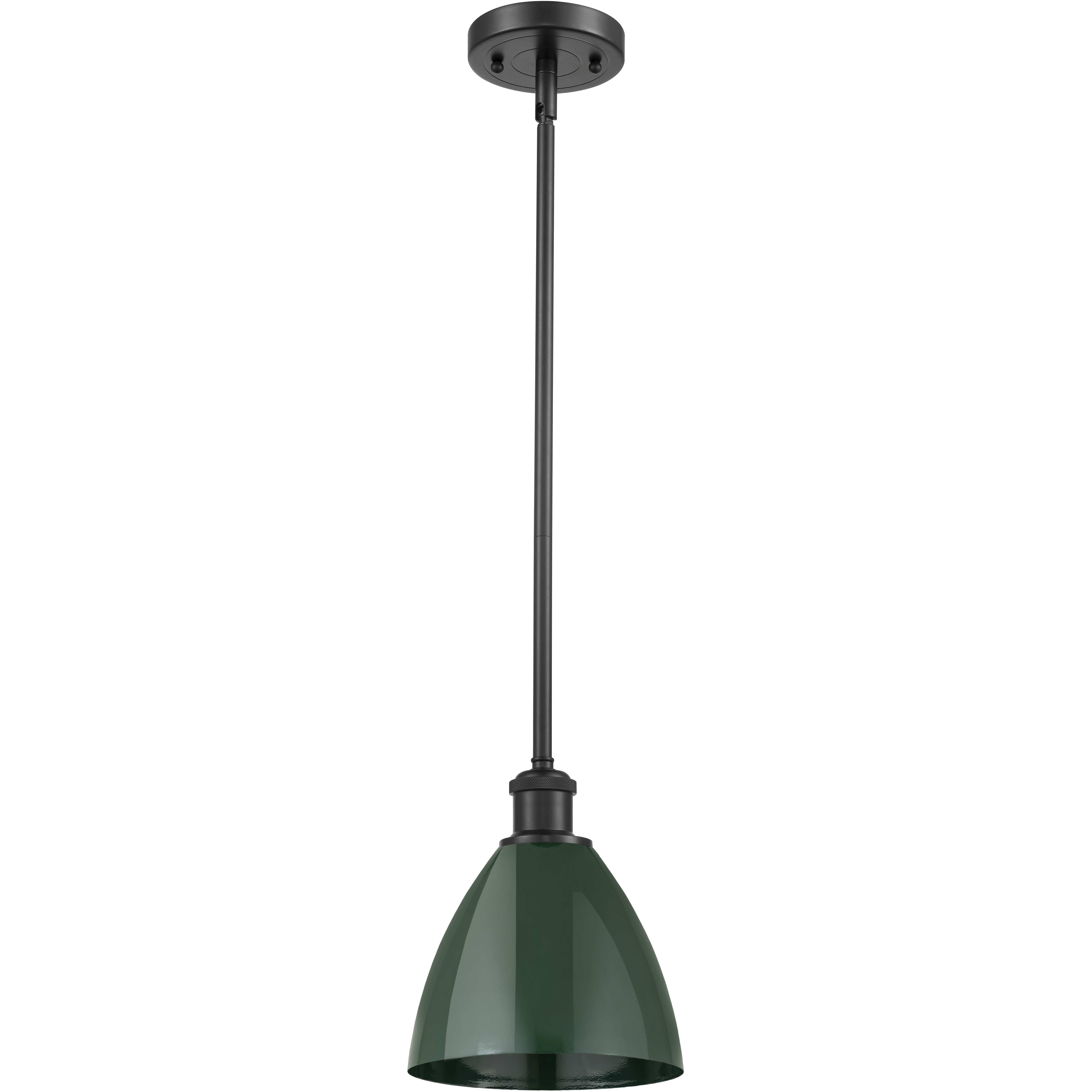 Ballston Plymouth Dome LED 7.5 inch Matte Black Pendant Ceiling Light in Matte Green