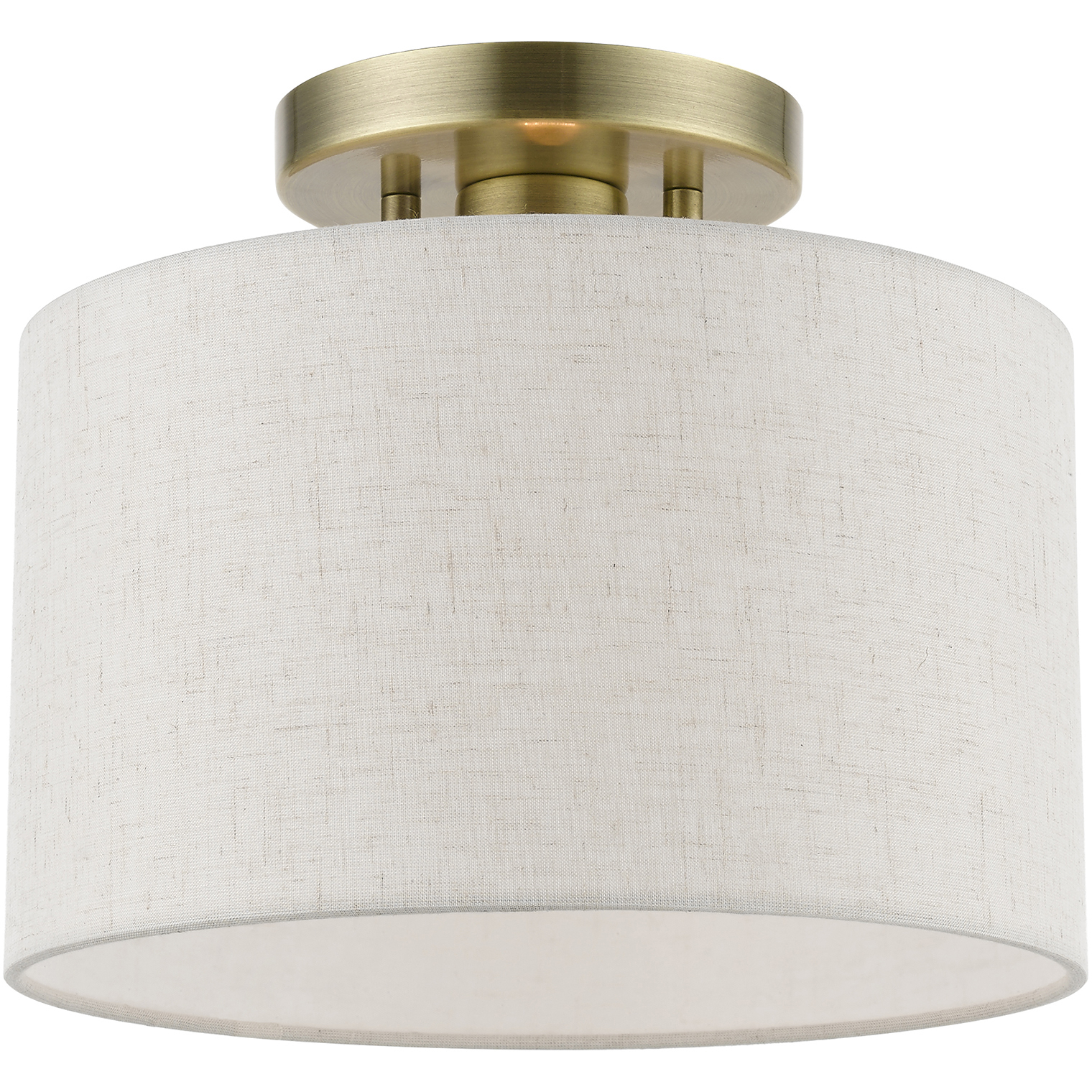 Blossom 1 Light 10 inch Antique Brass Small Semi-Flush Ceiling Light, Small