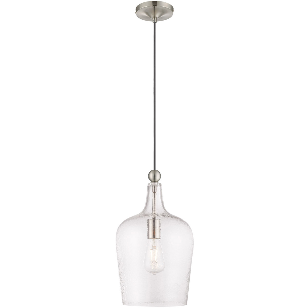 Art Glass 1 Light 9.25 inch Brushed Nickel Mini Pendant Ceiling Light
