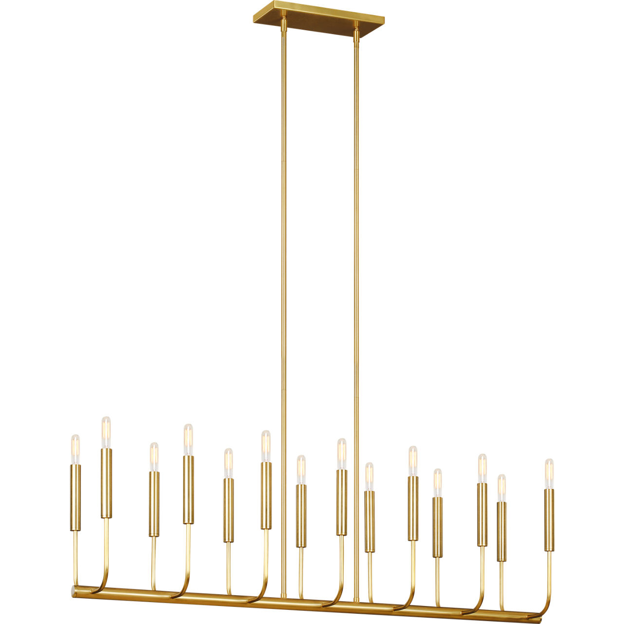 ED Ellen DeGeneres Brianna 14 Light 47.75 inch Burnished Brass Linear Chandelier Ceiling Light