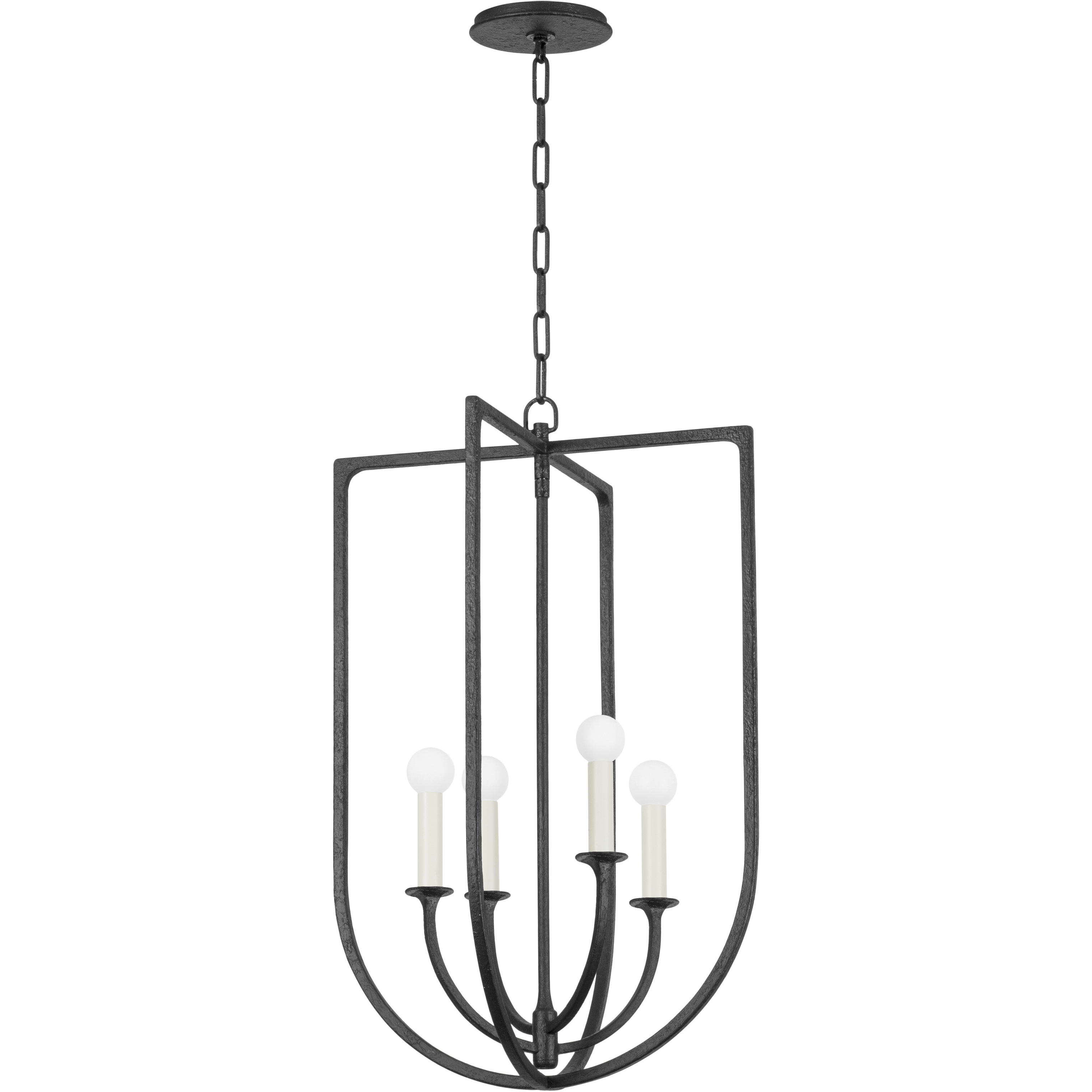 Kael 4 Light 18 inch Black Iron Indoor Lantern Ceiling Light