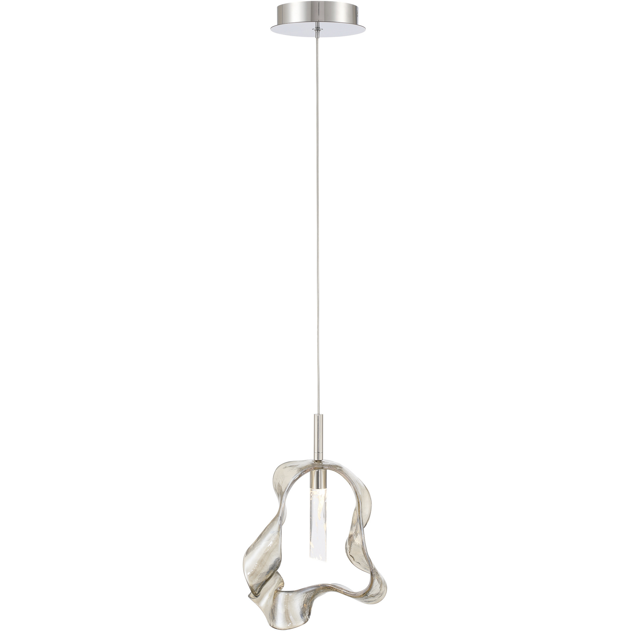 Norah 1 Light 5.5 inch Polished Nickel Standard Pendant Ceiling Light in Amber