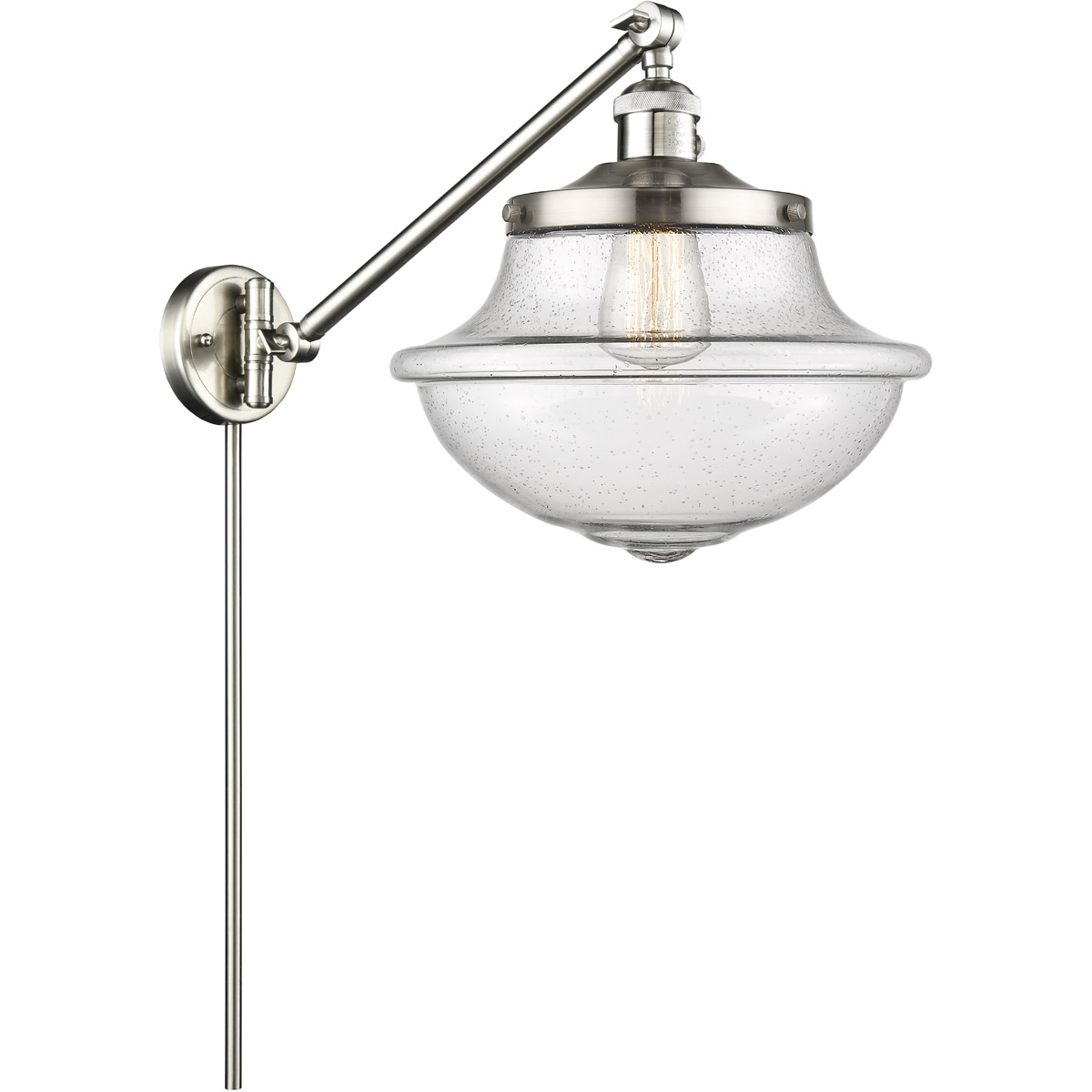 Large Oxford 20 inch 60.00 watt Satin Nickel Swing Arm Wall Light, Franklin Restoration