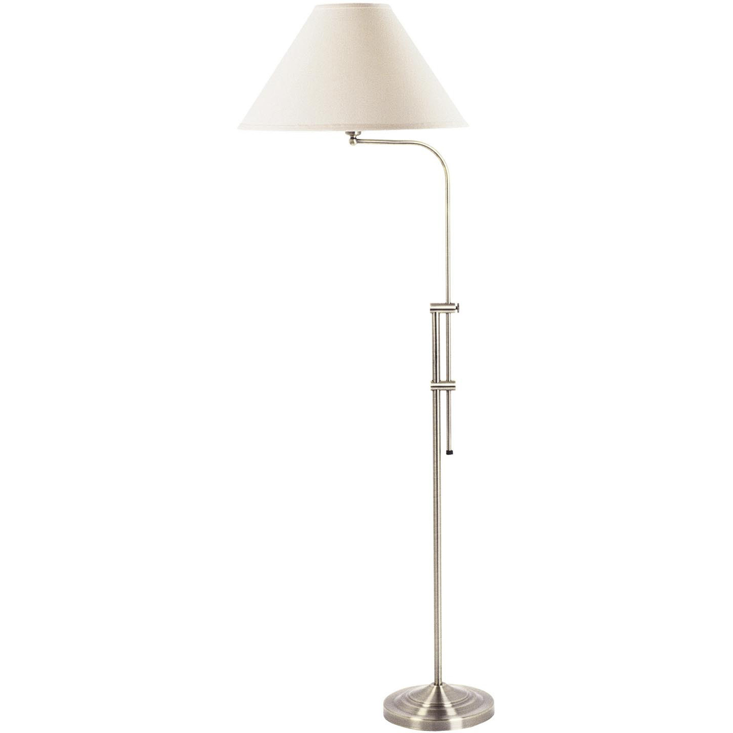 Signature 57 inch 150 watt Brushed Steel Floor Lamp Portable Light, Adjustable Pole