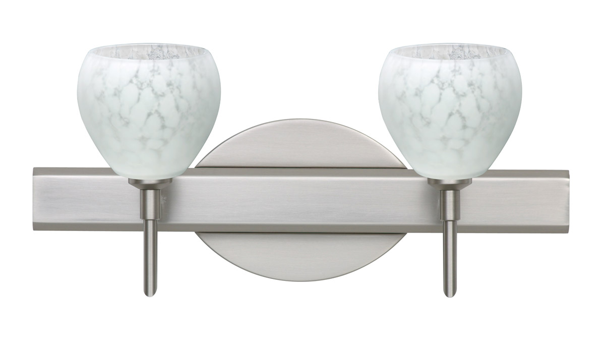 Tay Tay LED 15 inch Satin Nickel Vanity Lighting Wall Light in Carrera Glass