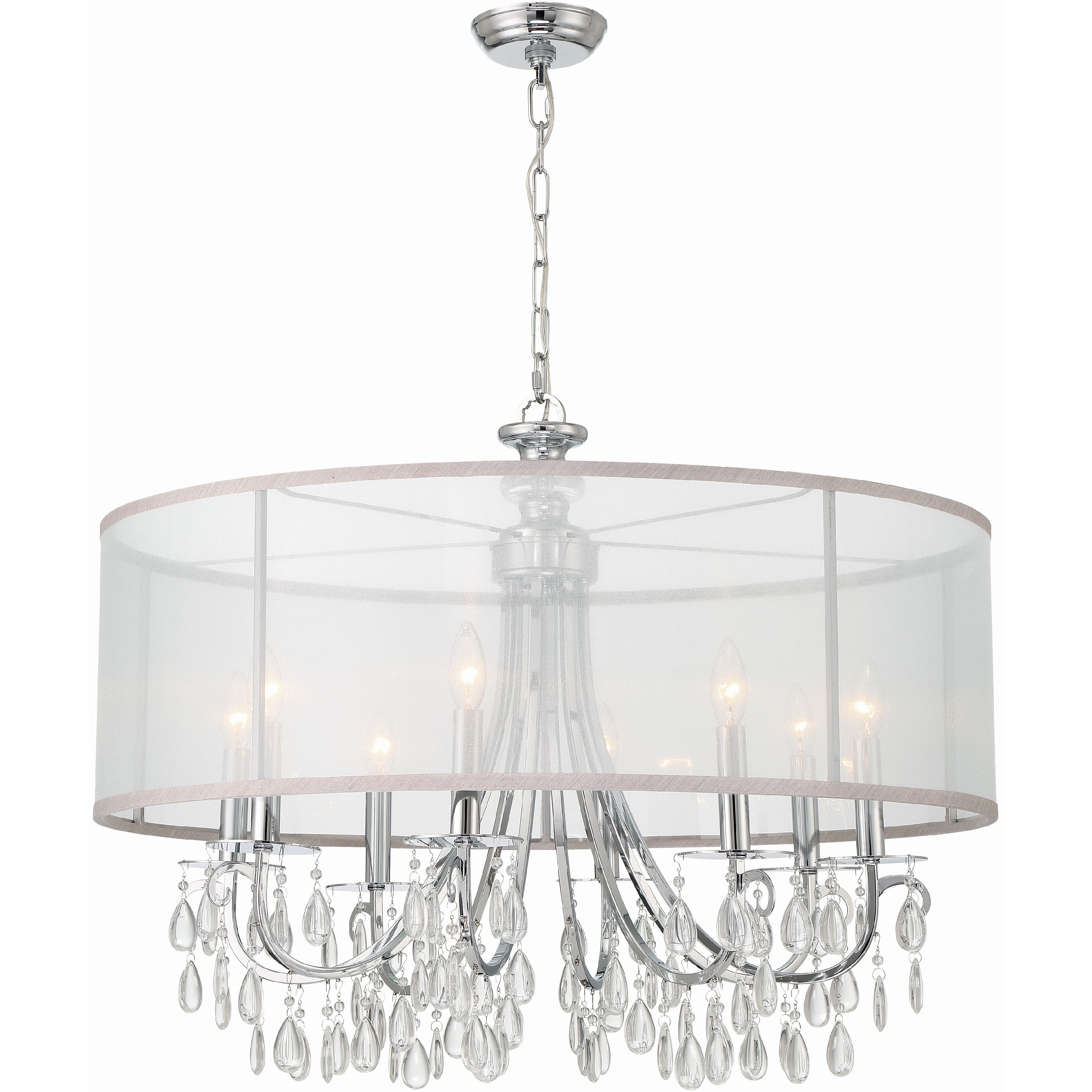 Hampton 8 Light 32 inch Polished Chrome Chandelier Ceiling Light