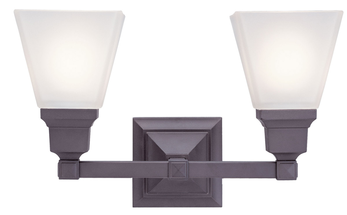 Mission 2 Light 15 inch Bronze Bath Vanity Wall Light