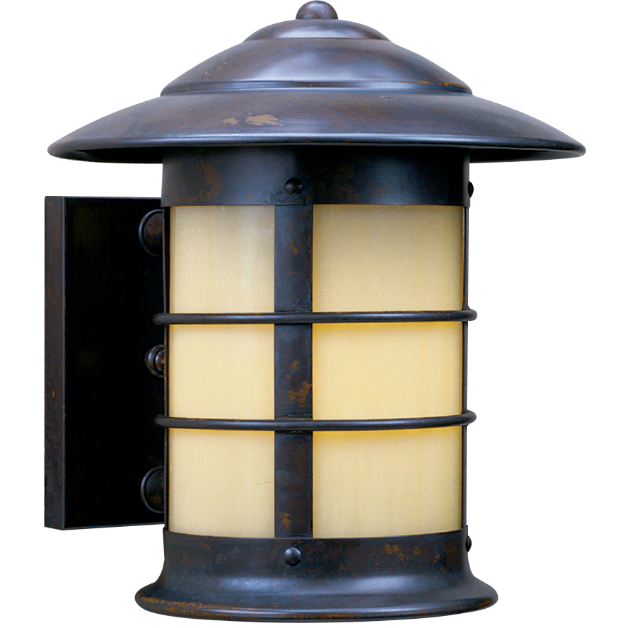 Newport 1 Light 10.62 inch Satin Black Outdoor Wall Mount in White Opalescent