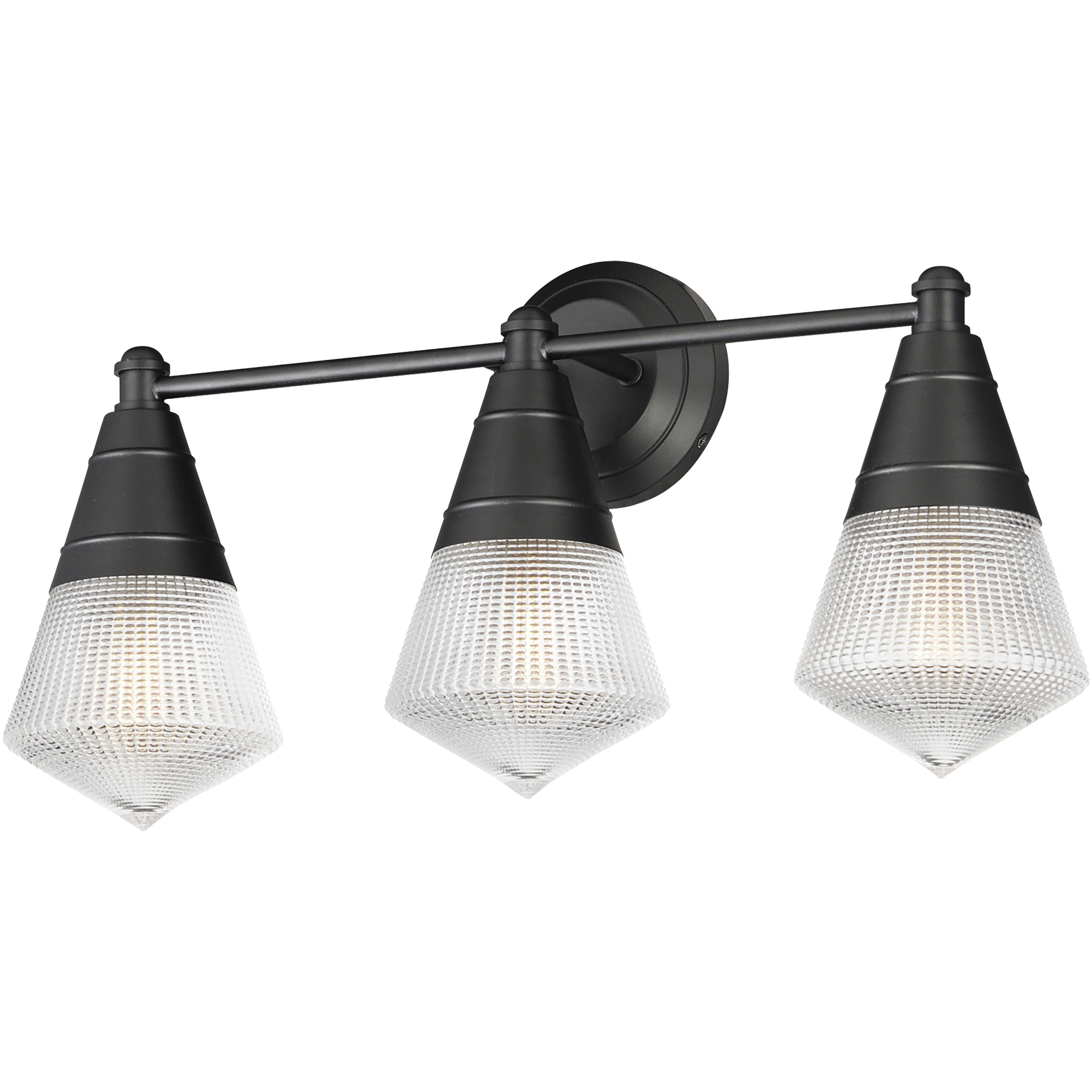 Hargreaves 3 Light 24 inch Black Bath Vanity Wall Light