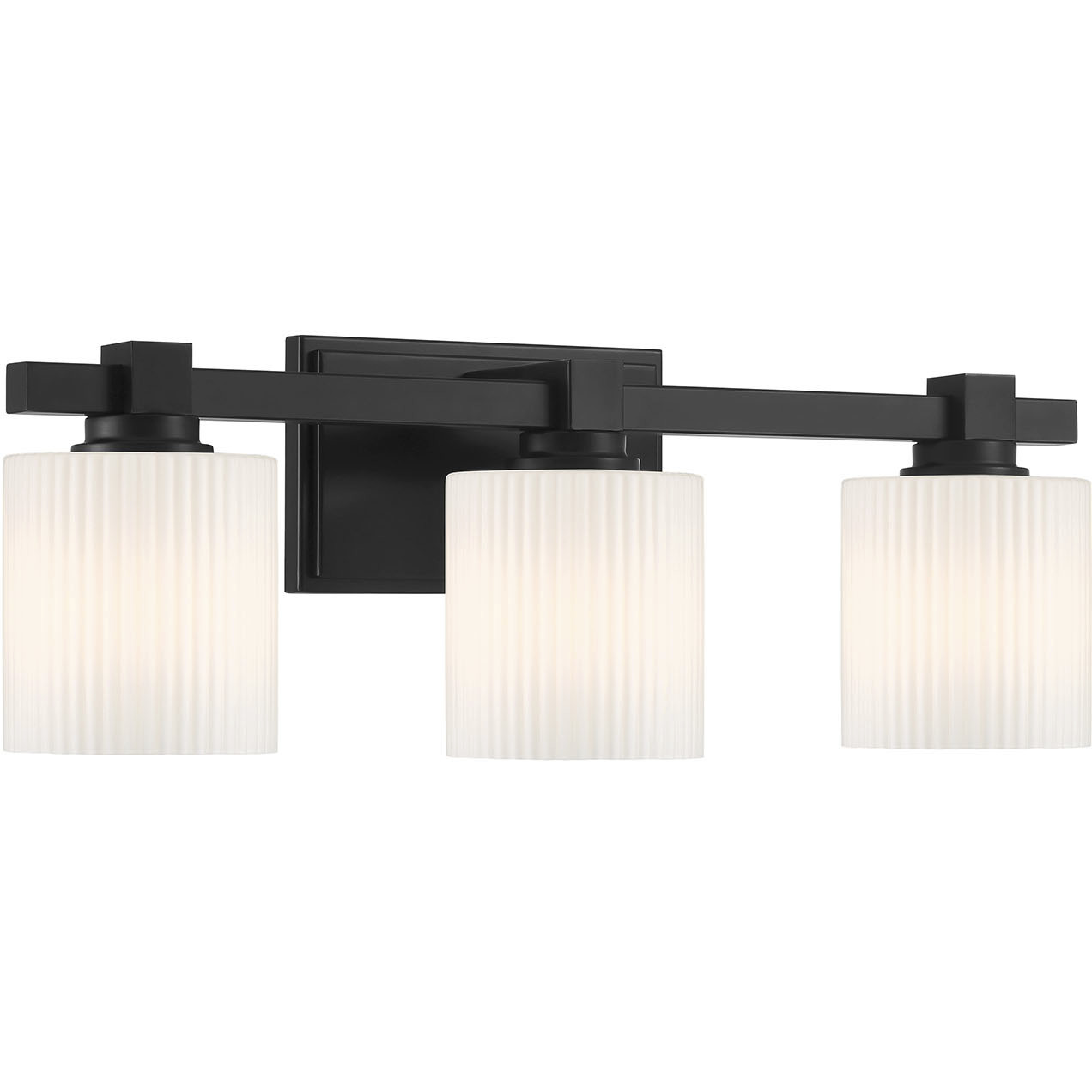 Abelson 3 Light 22 inch Matte Black Bathroom Vanity Light Wall Light