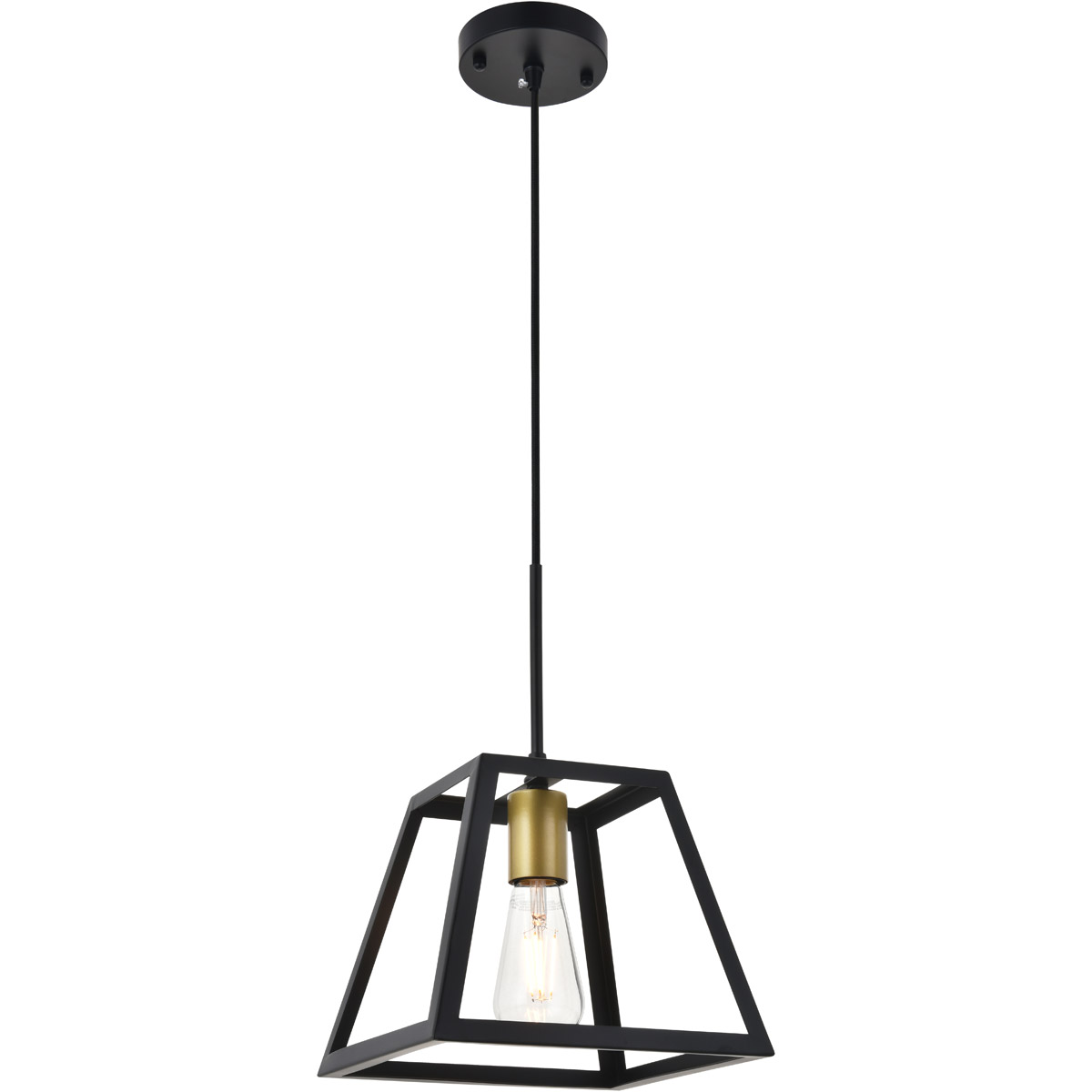 Resolute 1 Light 9.4 inch Brass and Black Pendant Ceiling Light