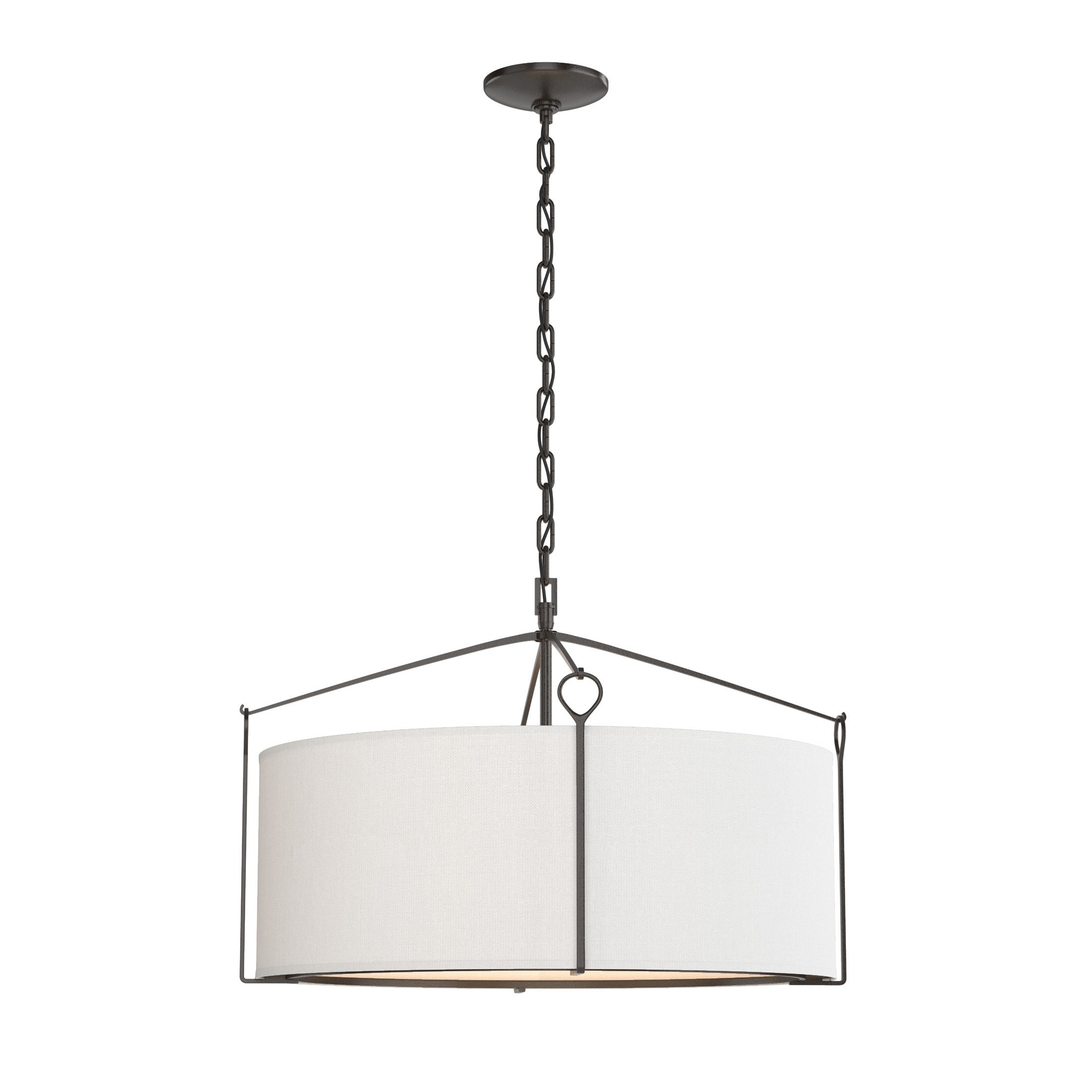 Bow 4 Light 23.8 inch Oil Rubbed Bronze Pendant Ceiling Light in Natural Anna