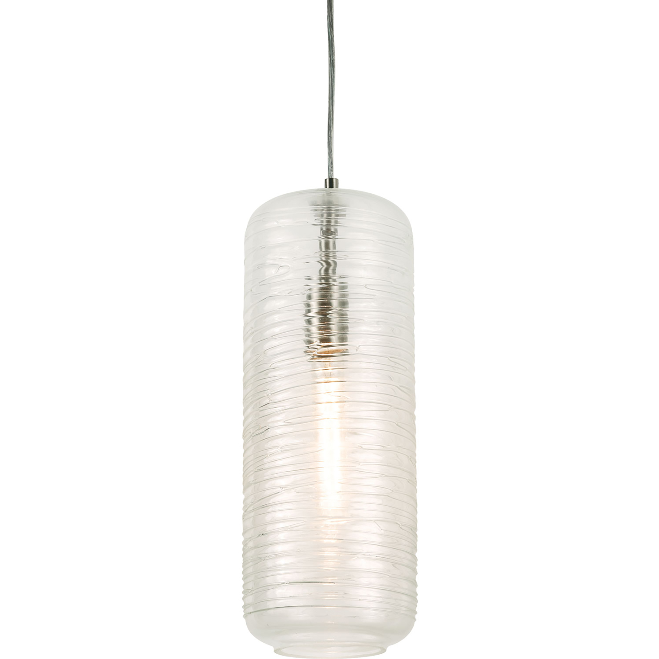 Montauk 1 Light 6 inch Satin Nickel Pendant Ceiling Light in Clear Swirl Glass