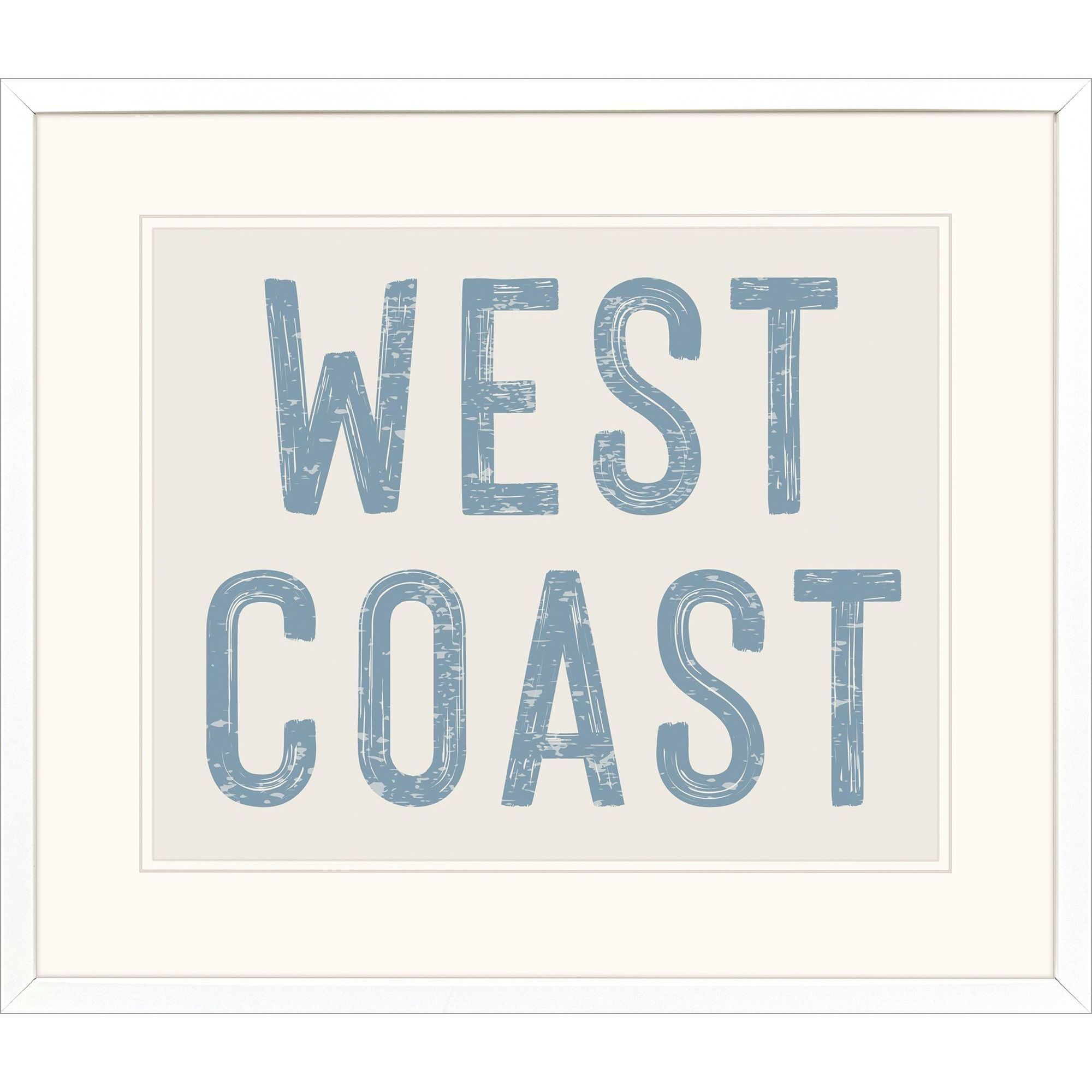 East Coast / Gulf Coast / West Coast Blue and Beige and White Framed Art, Propac