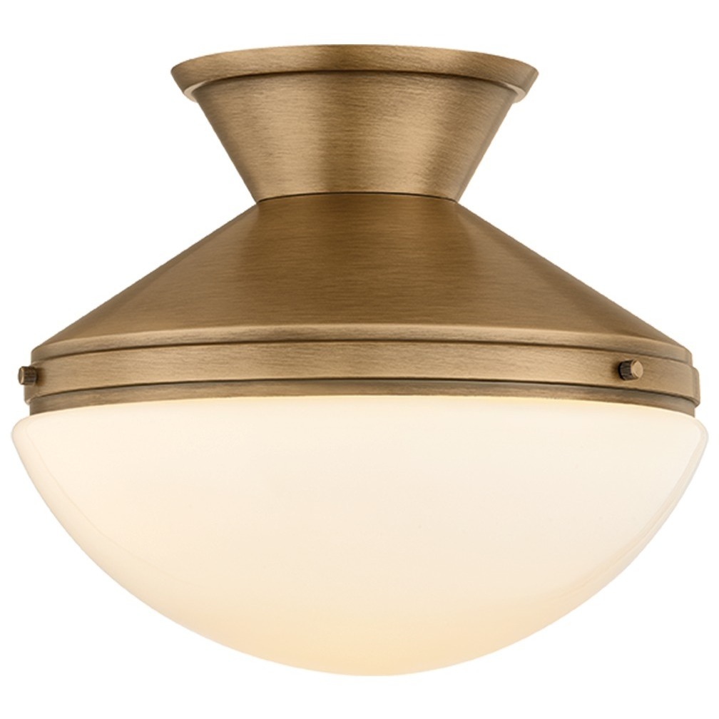 Esther 1 Light 12 inch Patina Brass Semi Flush Ceiling Light