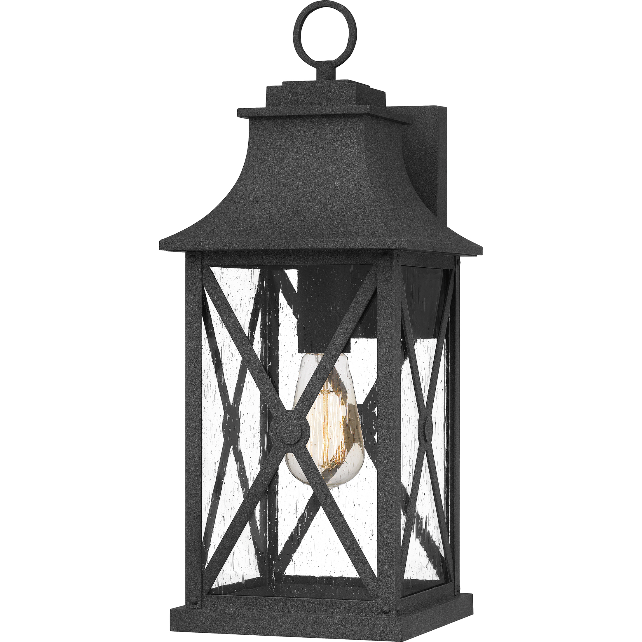 Ellerbee 1 Light 18 inch Mottled Black Outdoor Wall Lantern, Medium