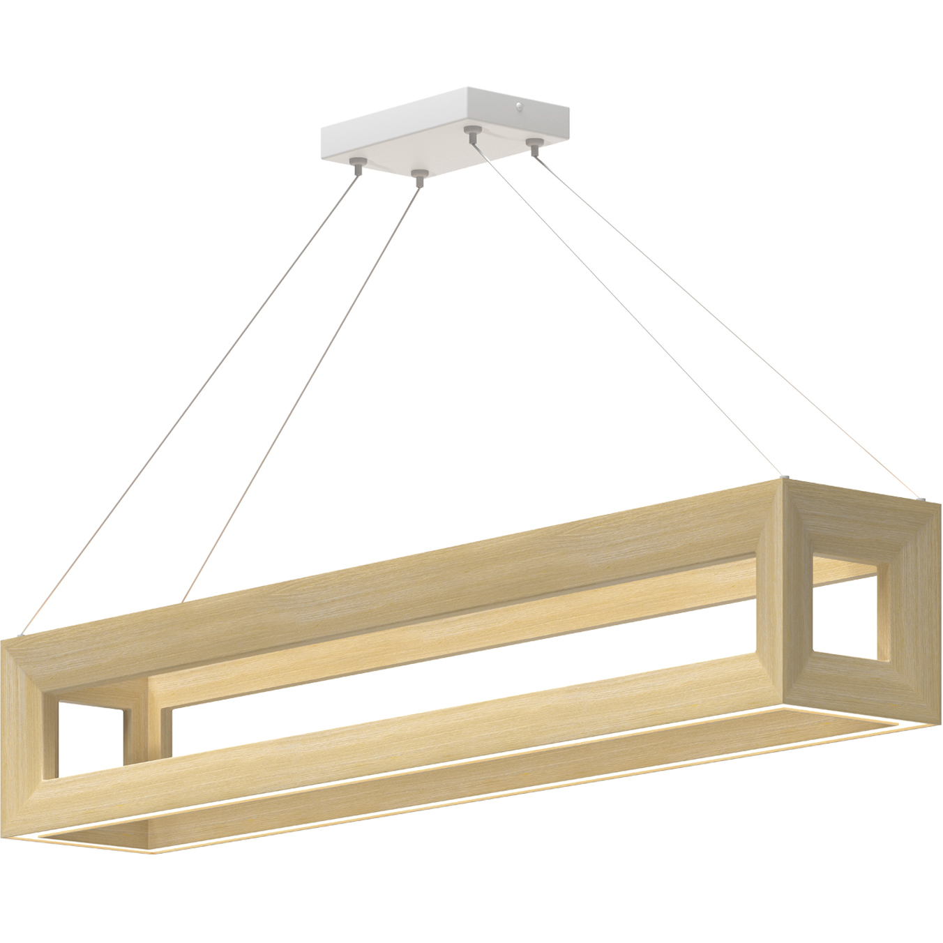 Morina LED 42 inch White Oak Linear Pendant Ceiling Light