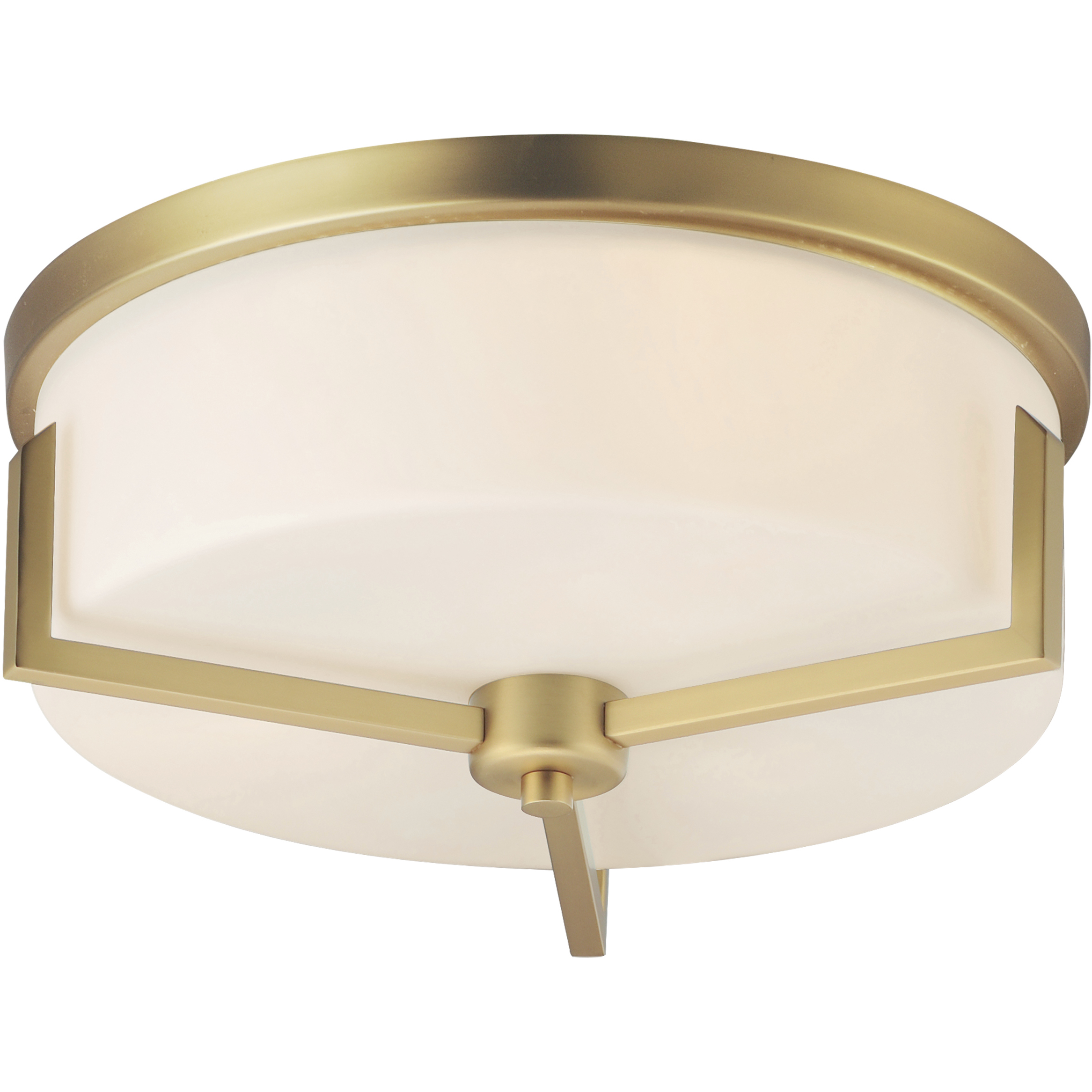 Dart 3 Light 14 inch Natural Aged Brass Flush Mount Ceiling Light