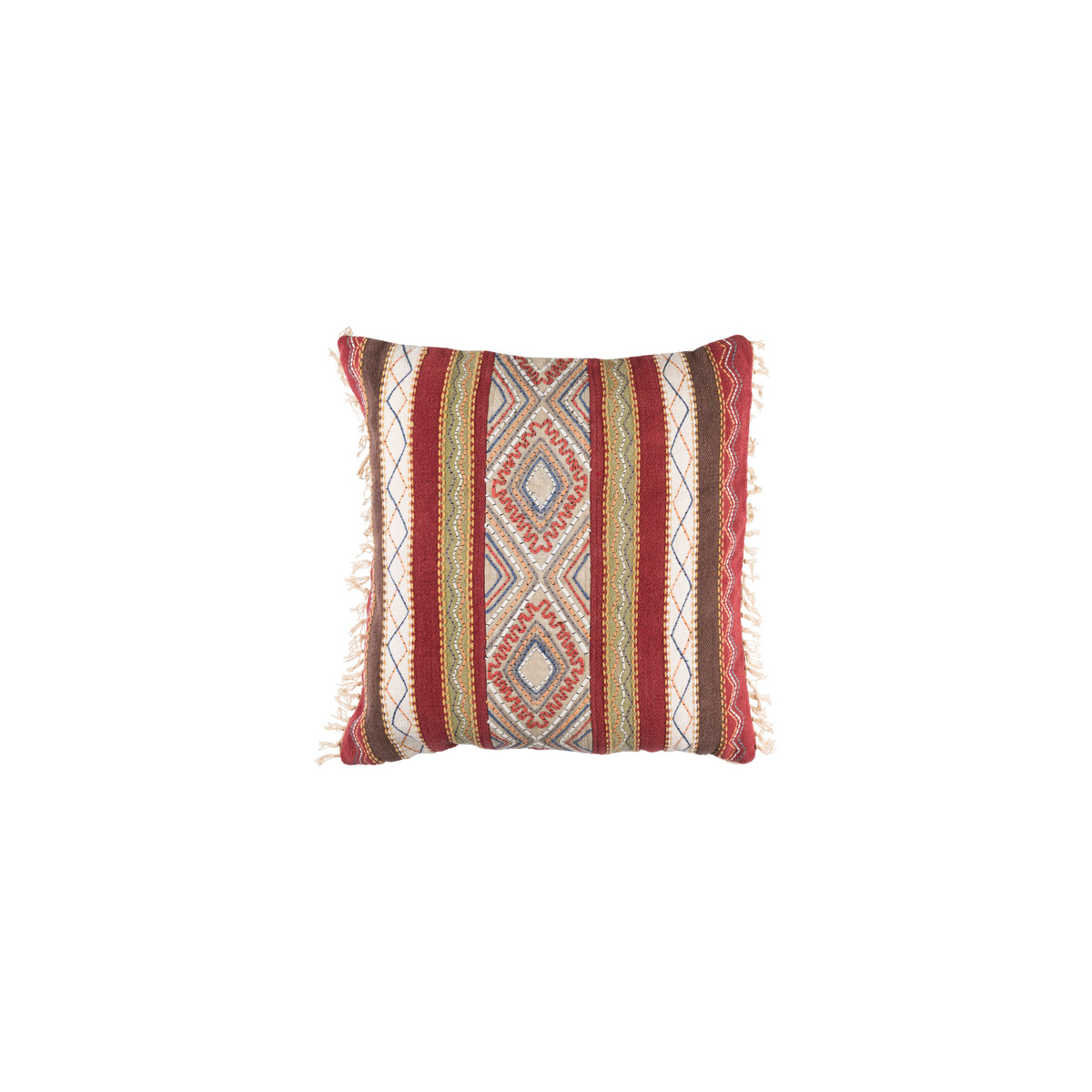 Marrakech 30 X 30 inch Dark Brown and Garnet Throw Pillow