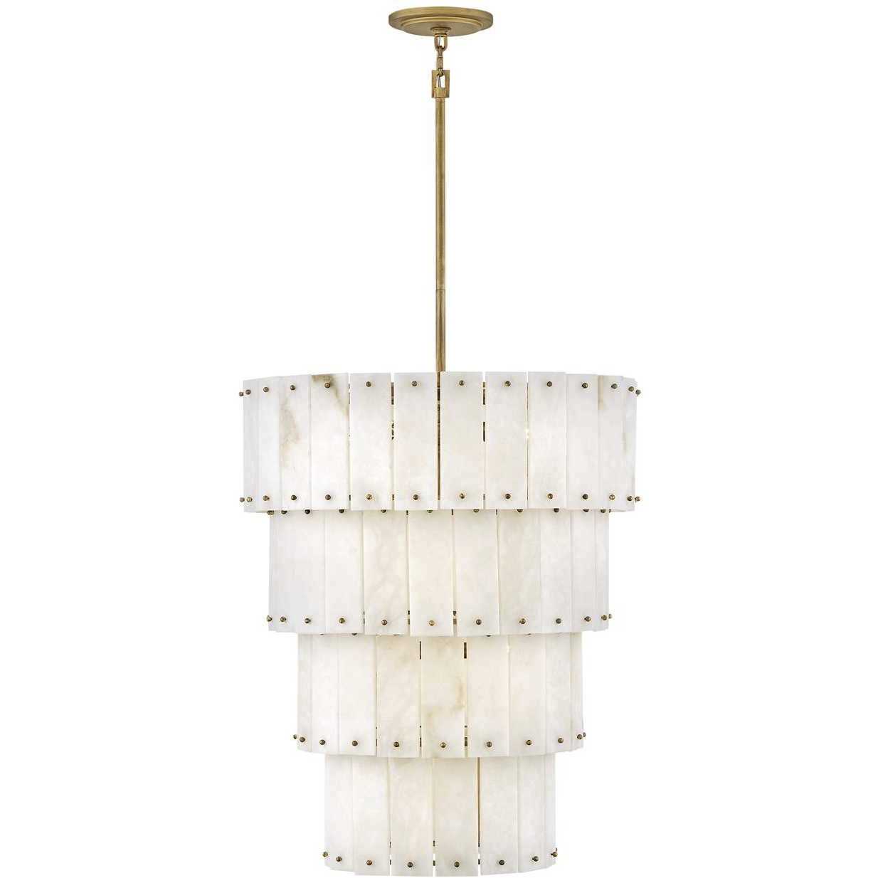 Simone LED 24 inch Burnished Gold Chandelier Ceiling Light, Multi Tier