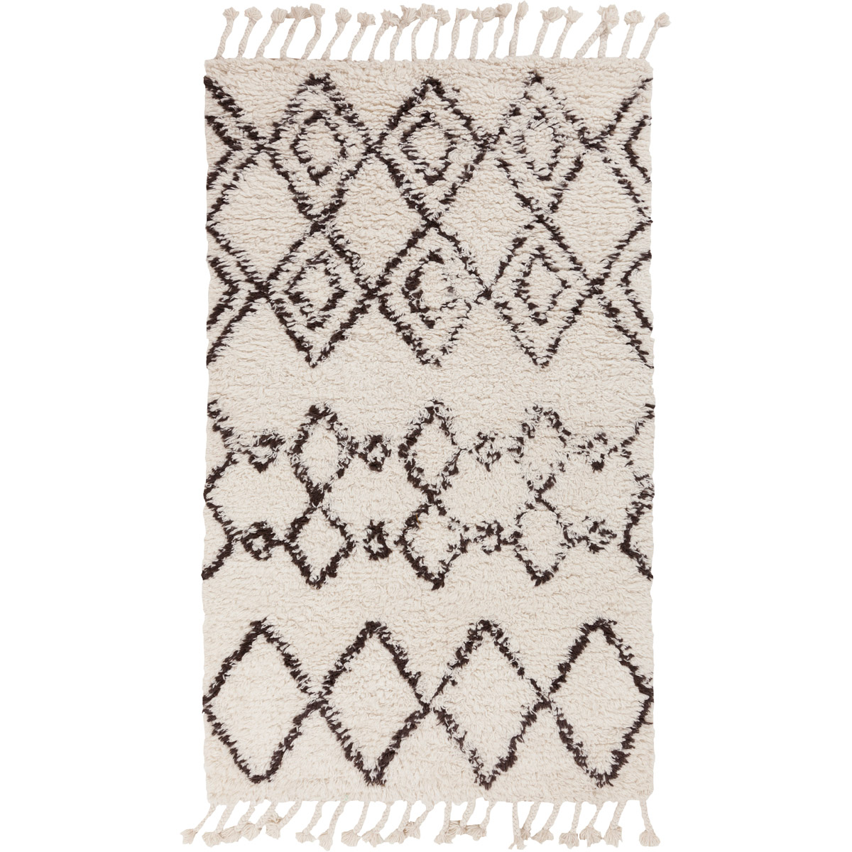 Sherpa 90 X 60 inch Dark Brown/Cream Rugs, Wool