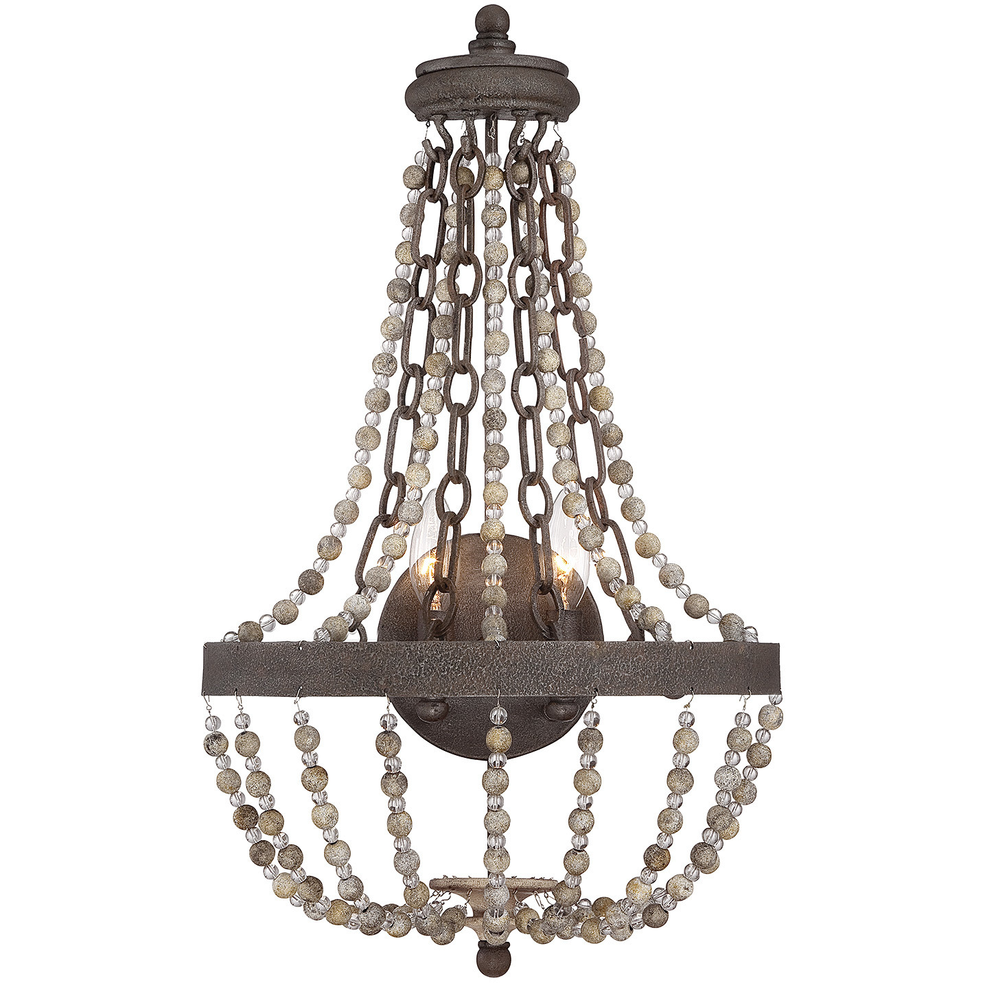 Menard 2 Light 14 inch Fossil Stone Wall Sconce Wall Light