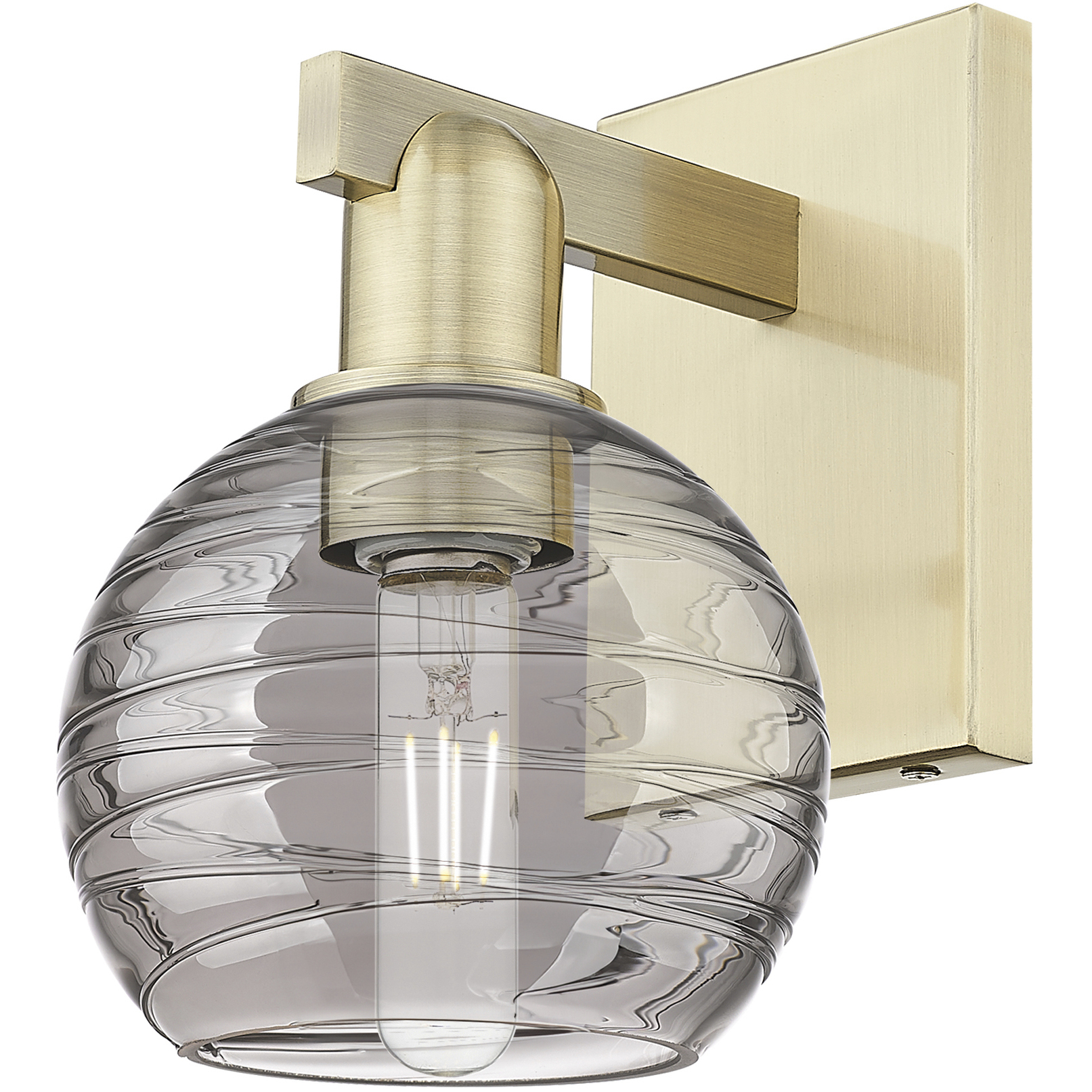 Athens Deco Swirl Sconce Wall Light in Antique Brass