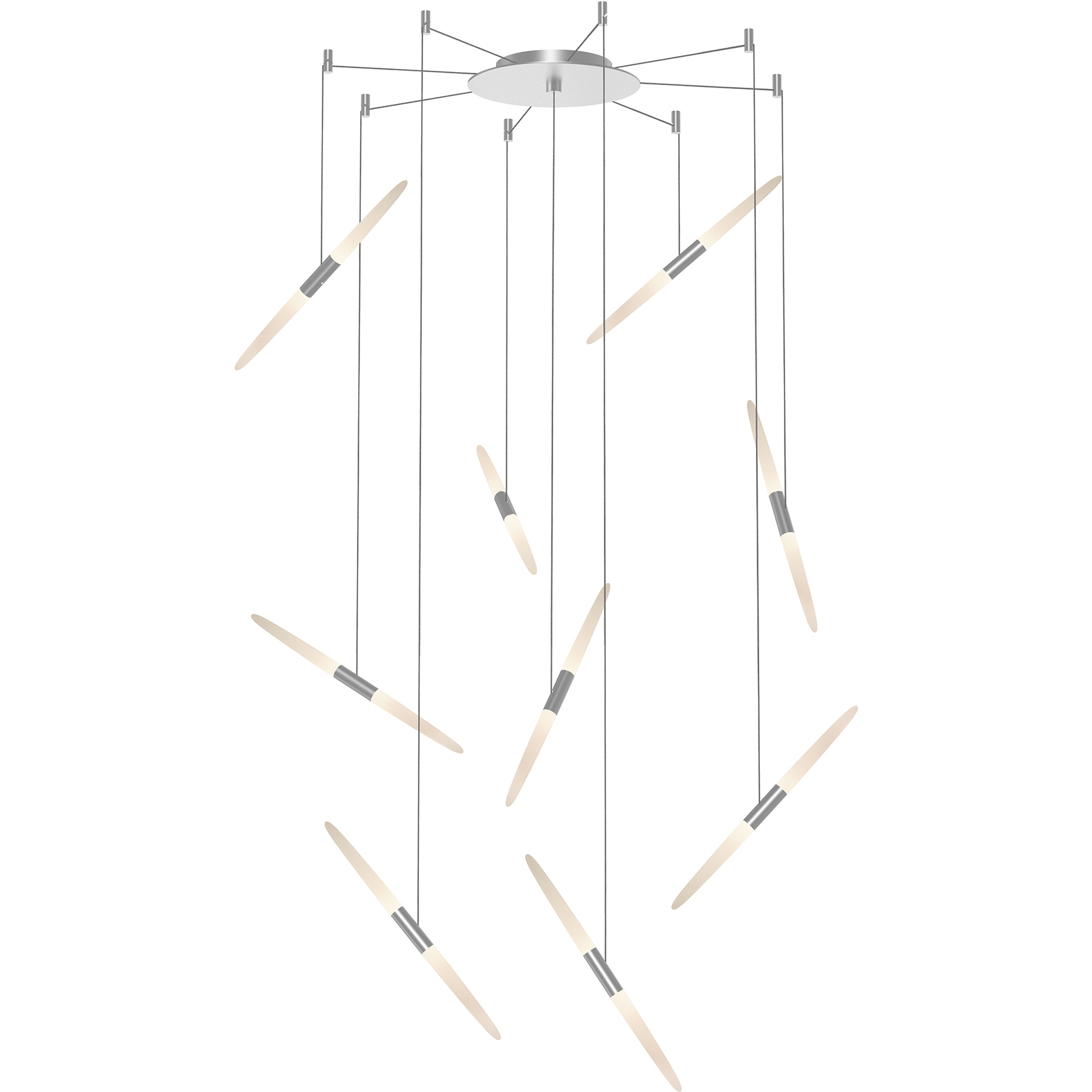Ballet LED 21.25 inch Bright Satin Aluminum Chandelier Ceiling Light in Add 20 ft. Cord