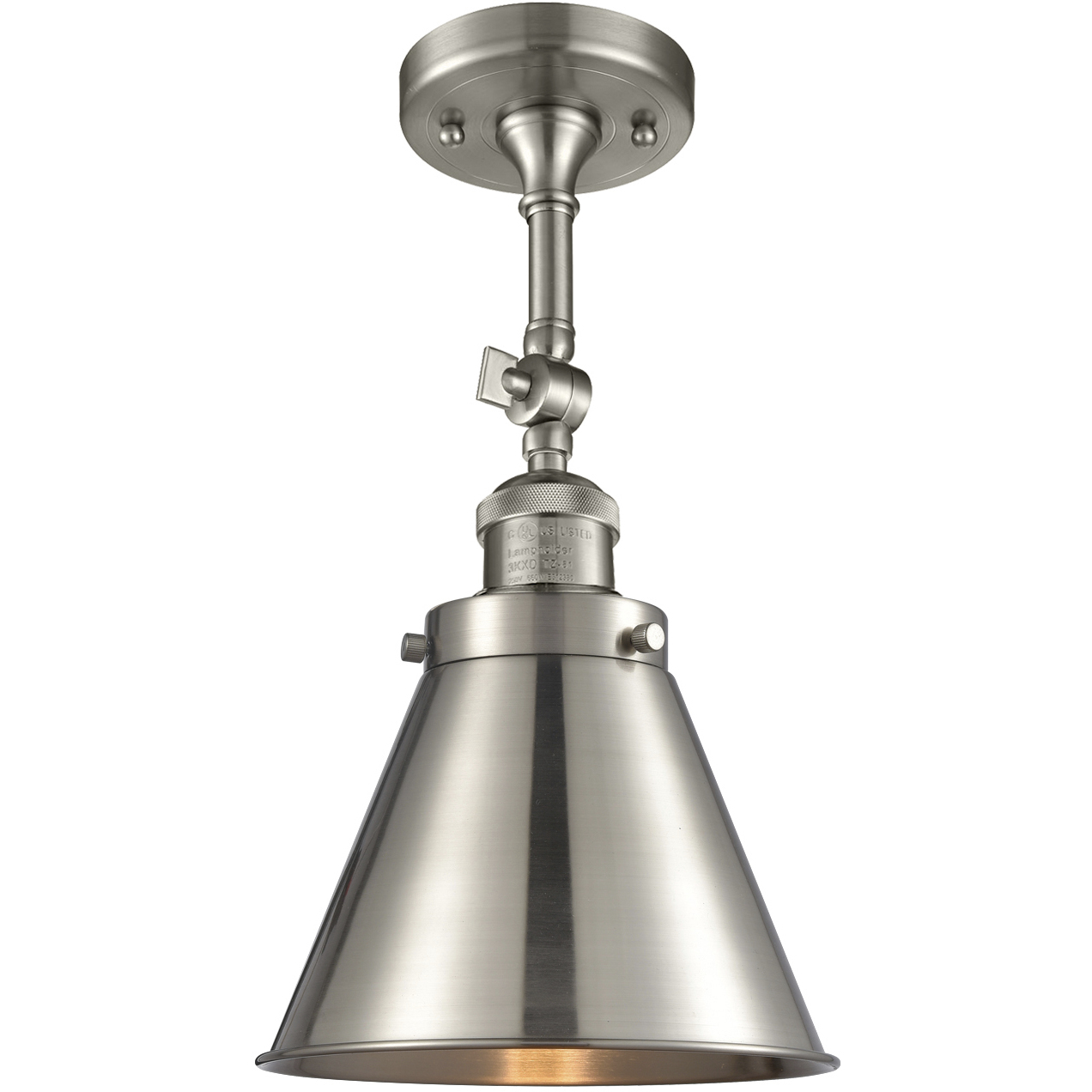 Franklin Restoration Appalachian 1 Light 8 inch Satin Gold Semi-Flush Mount Ceiling Light, Franklin Restoration