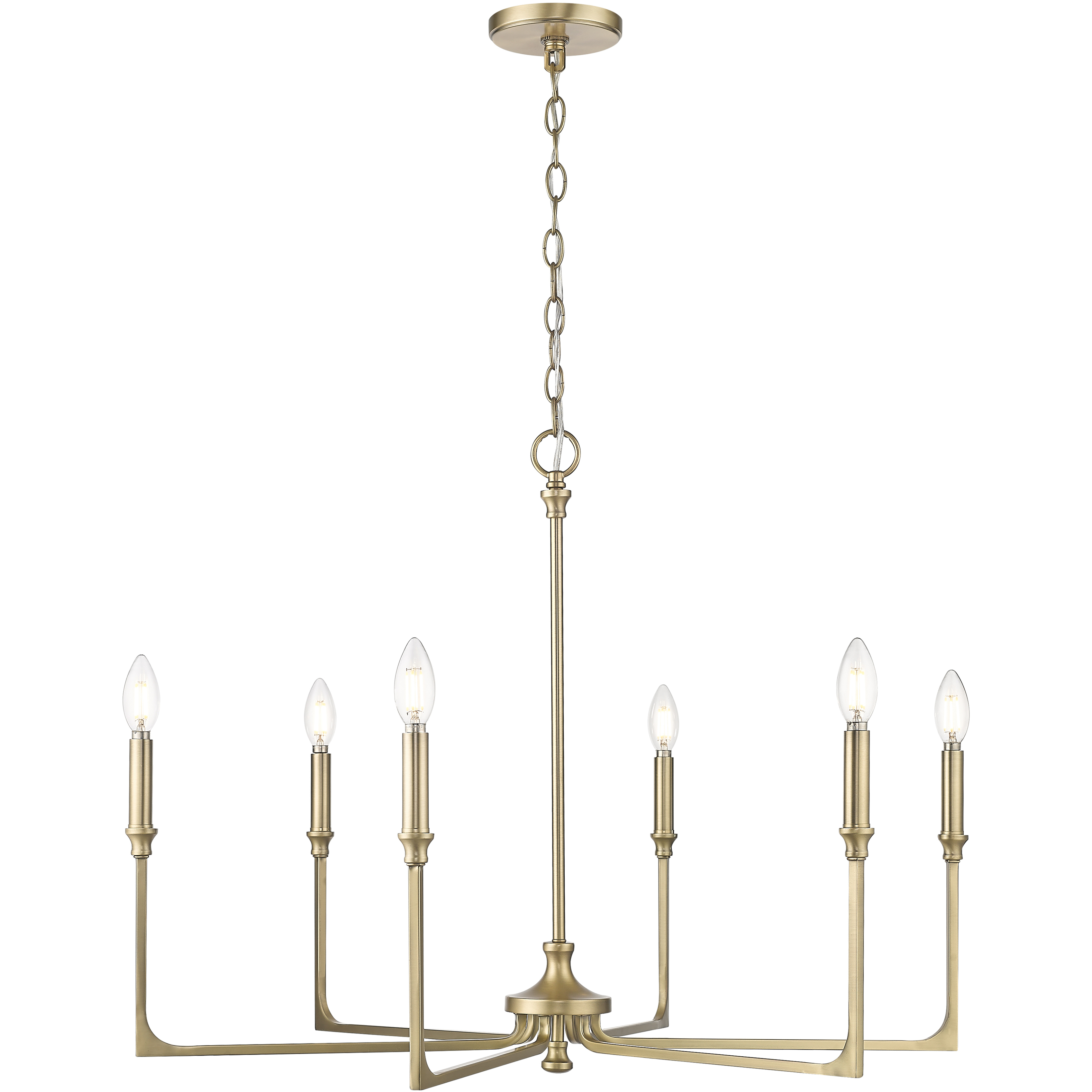 Azara 6 Light 32 inch Vintage Brass Chandelier Ceiling Light