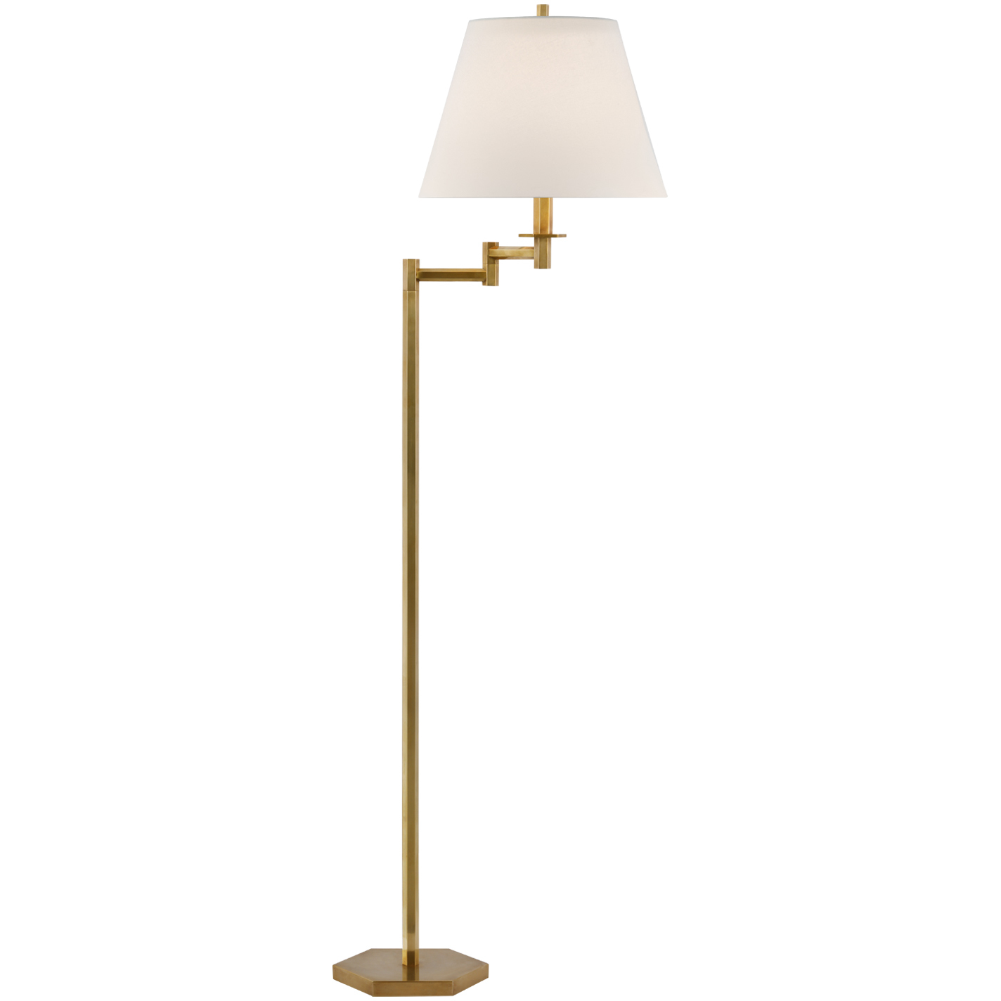 Paloma Contreras Olivier 61 inch 15 watt Hand-Rubbed Antique Brass Swing Arm Floor Lamp Portable Light, Large