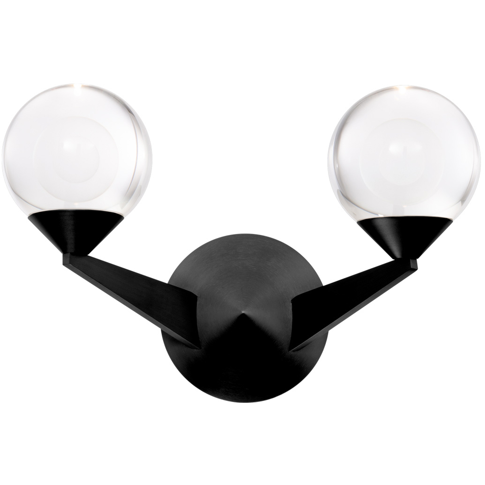 Double Bubble 2 Light 6.5 inch Black Wall Sconce Wall Light in 15in.