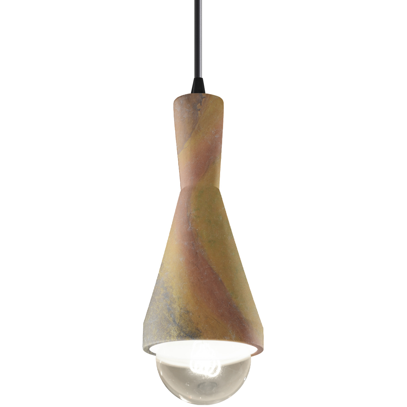Radiance Collection - Erlen 1 Light 4.75 inch Harvest Yellow Slate and Matte Black Pendant Ceiling Light in Replaceable Bulb, Form+Finish+Function