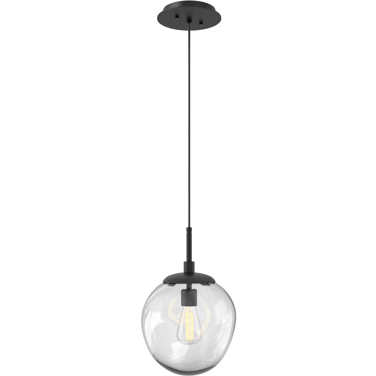 Aster Incandescent 1 Light 10 inch Matte Black Pendant Ceiling Light in Clear Aster