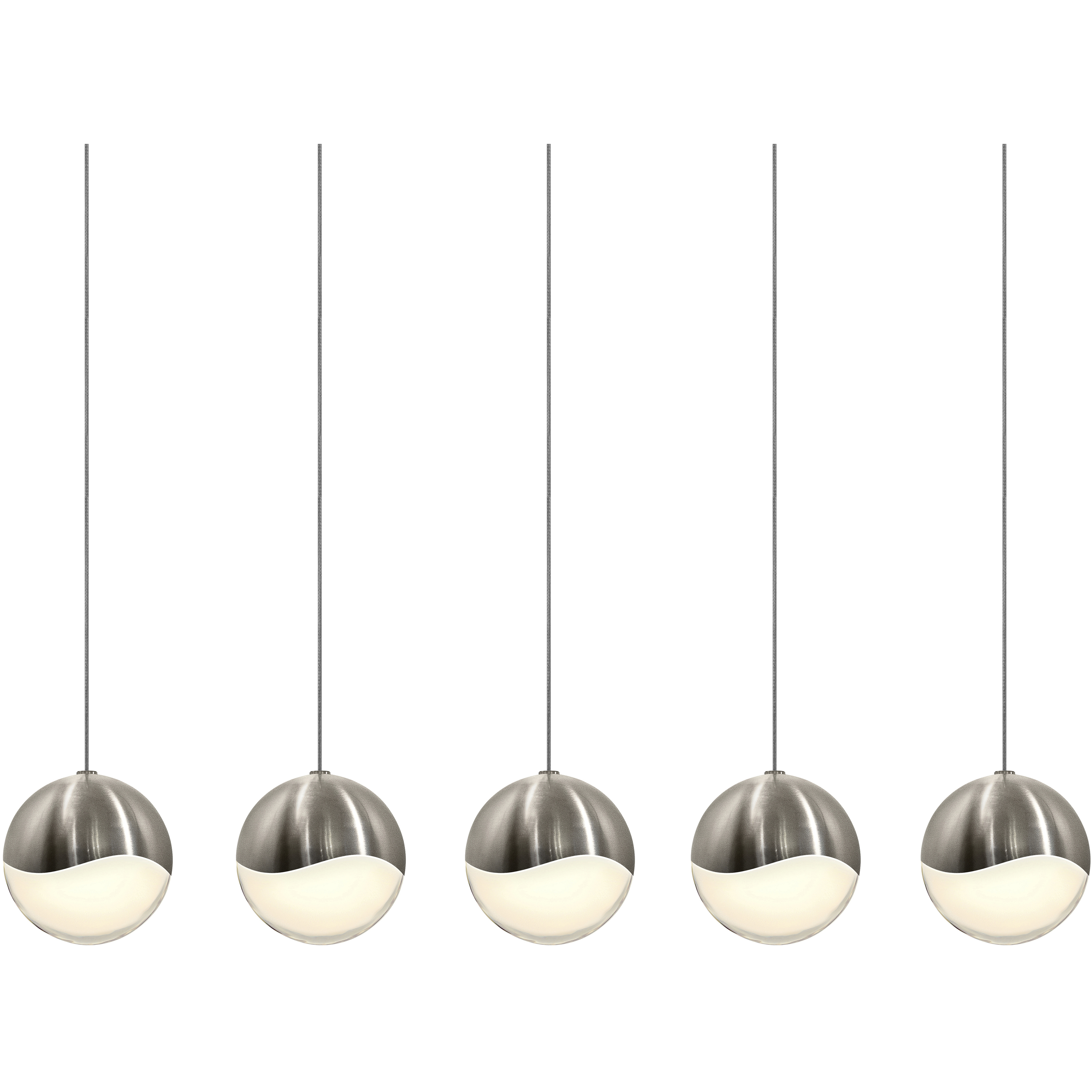 Grapes LED 37.75 inch Satin Nickel Cluster Pendant Ceiling Light in Large