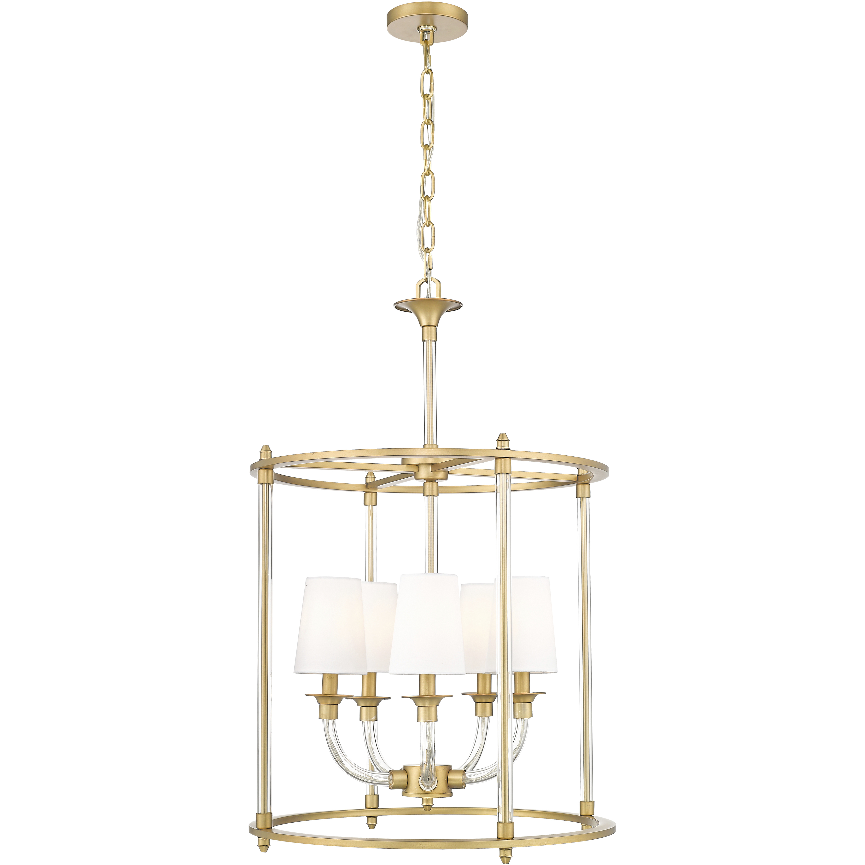 Katerina 5 Light 20 inch Rubbed Brass Chandelier Ceiling Light