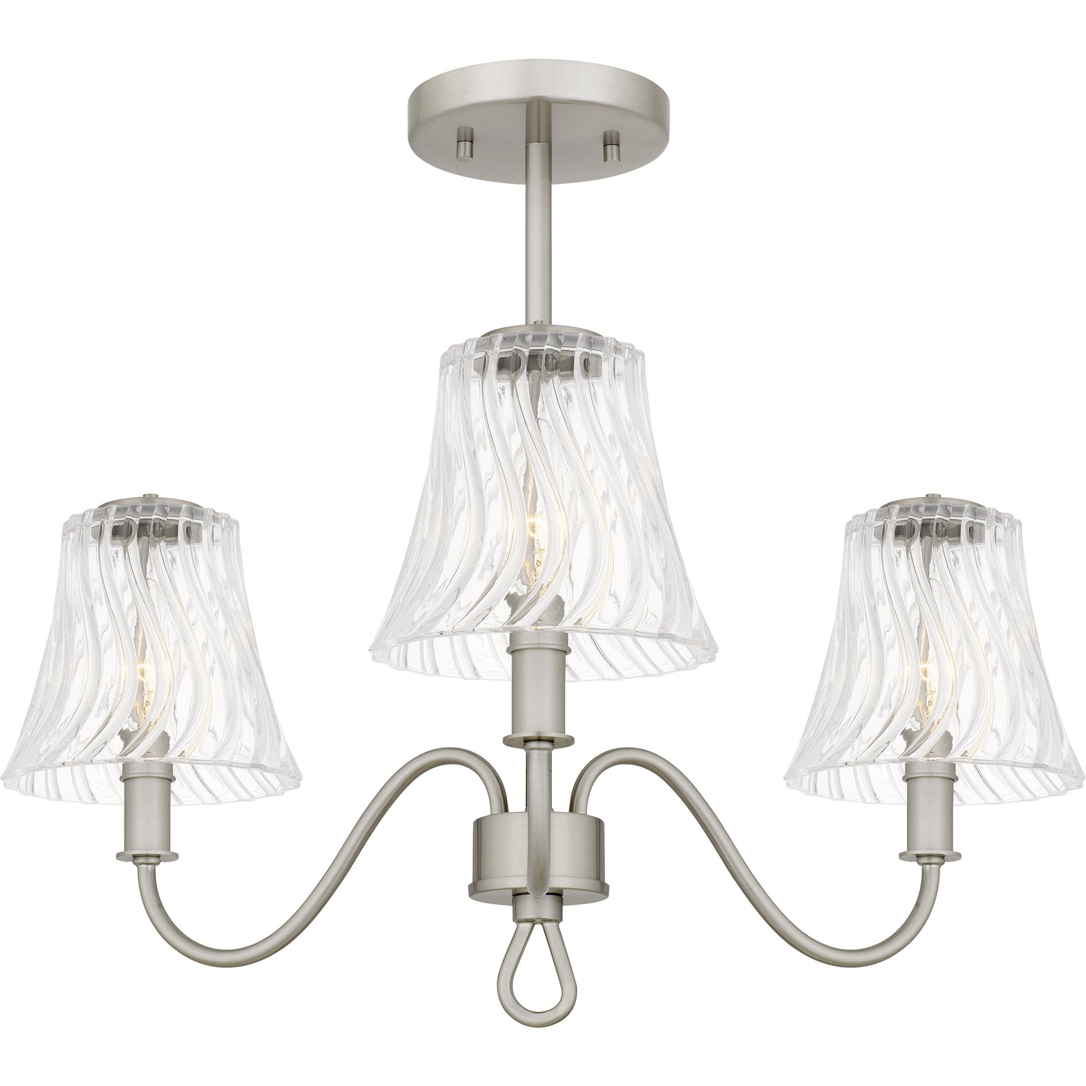 McKinney 3 Light 21.75 inch Brushed Nickel Semi-Flush Mount Ceiling Light, Extra Large
